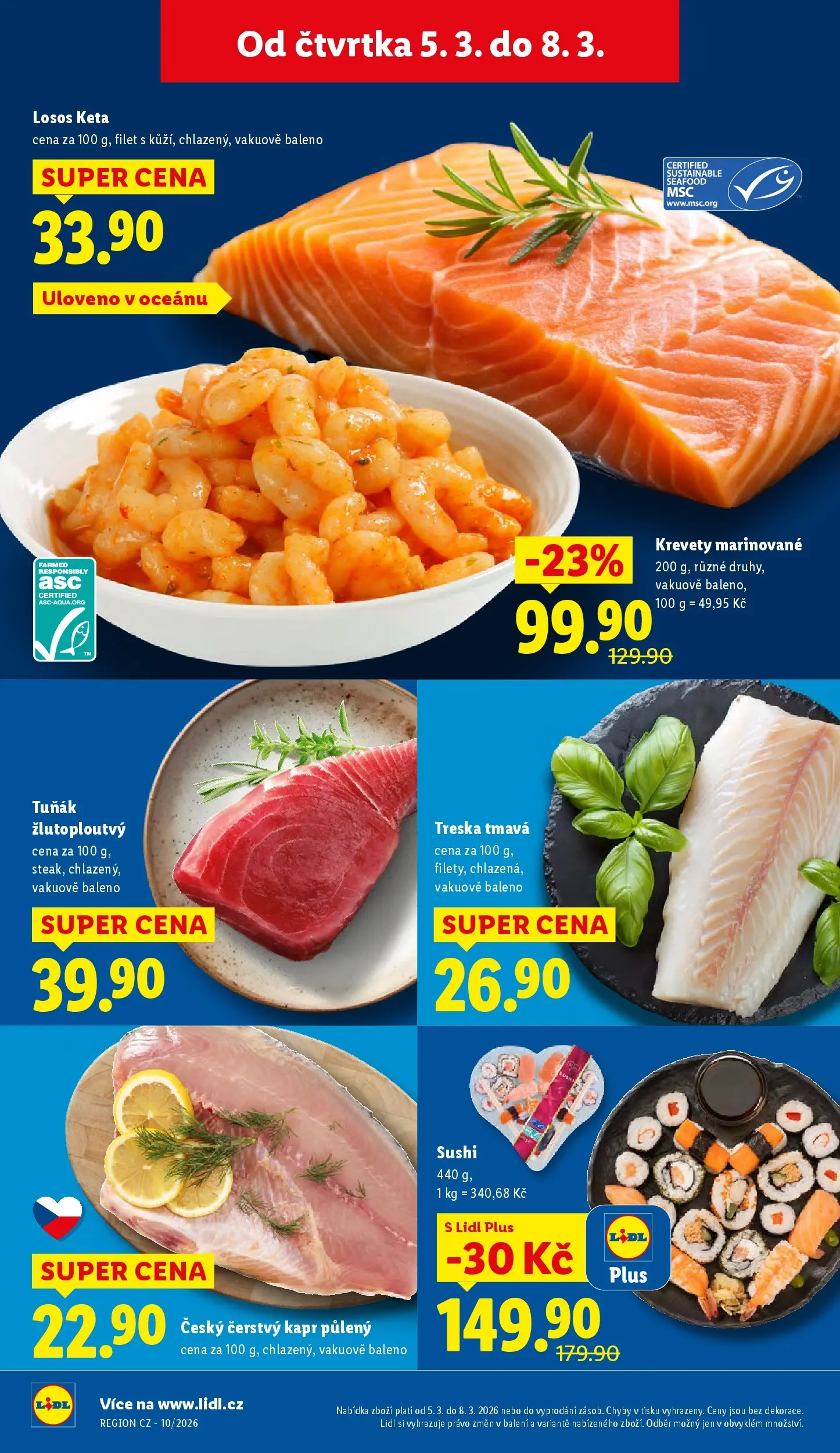 Lidl leták od 04.03.2026 - Nový akční leták | Strana: 12 | Produkty: Treska, Losos, Filet, Kapr
