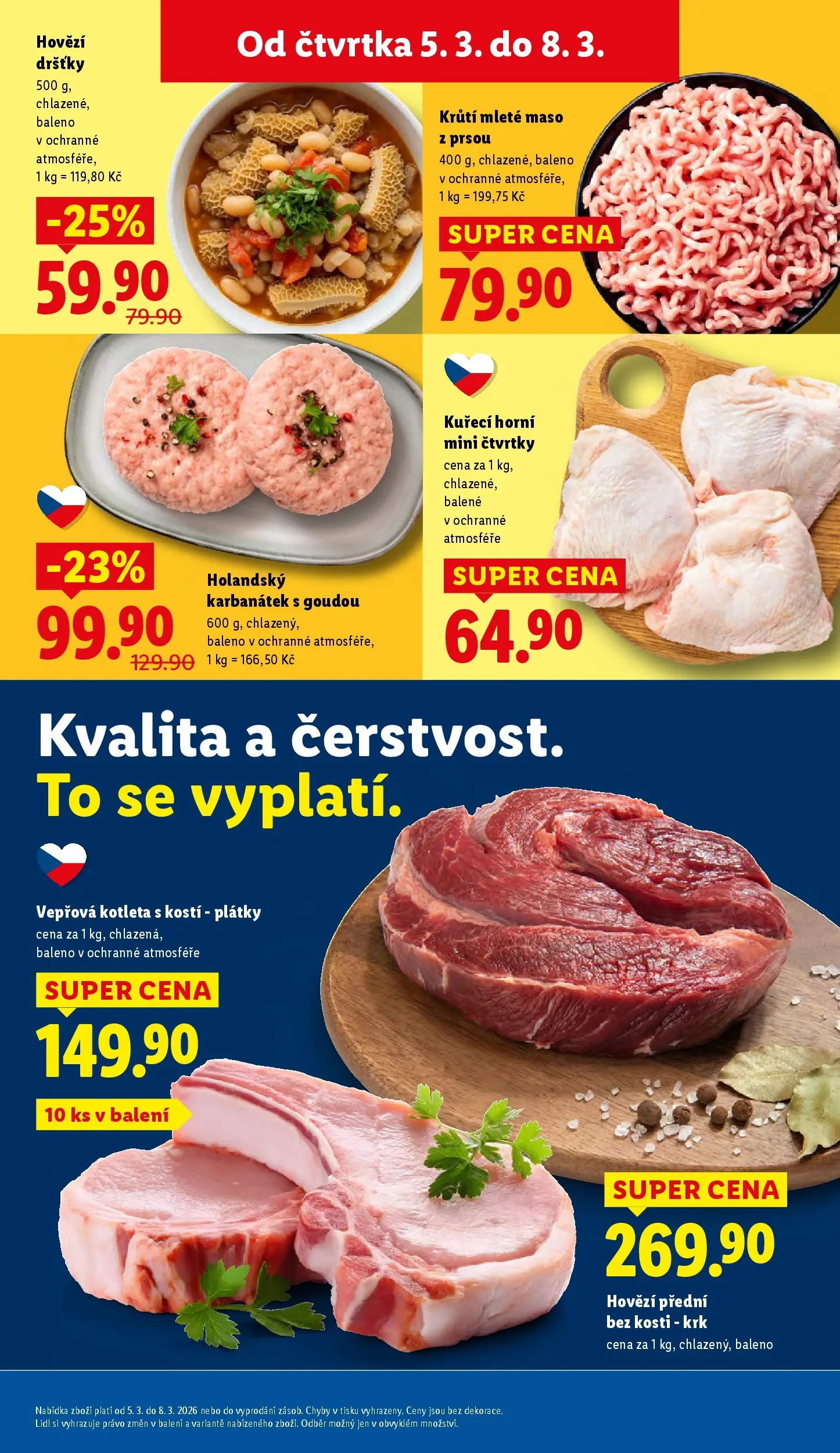 Lidl leták od 04.03.2026 - Nový akční leták | Strana: 13 | Produkty: Burger, Hovězí, Vepřová kotleta, Mleté maso