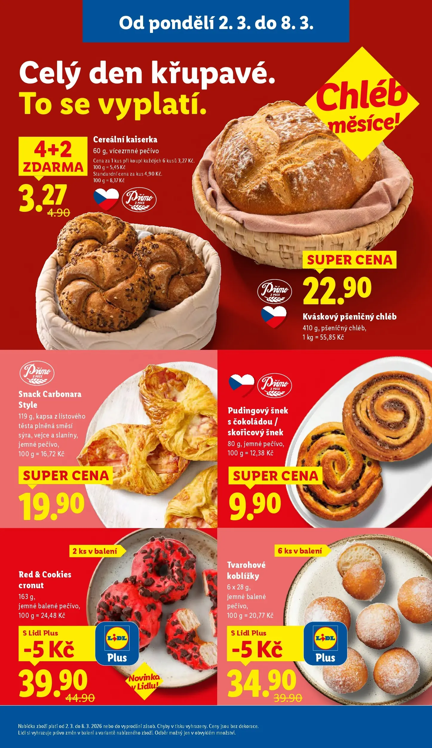 Lidl leták od 01.03.2026 - Nový akční leták | Strana: 11 | Produkty: Kaiserka, Cookies, Pečivo, Cronut