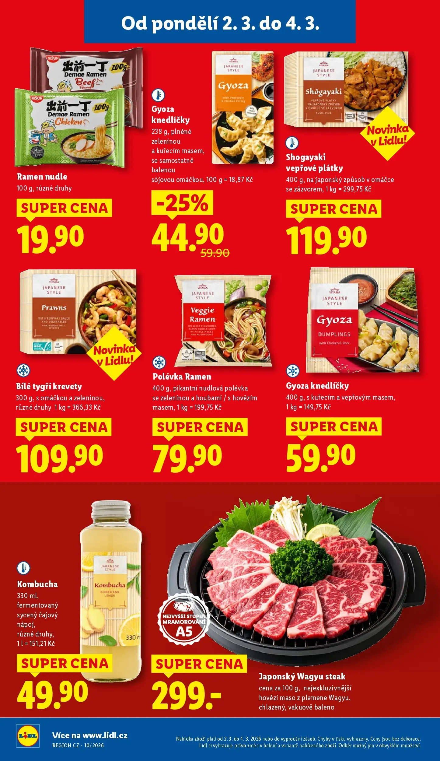 Lidl leták od 01.03.2026 - Nový akční leták | Strana: 20 | Produkty: Kombucha, Hovězí maso, Gyoza knedlíčky, Maso