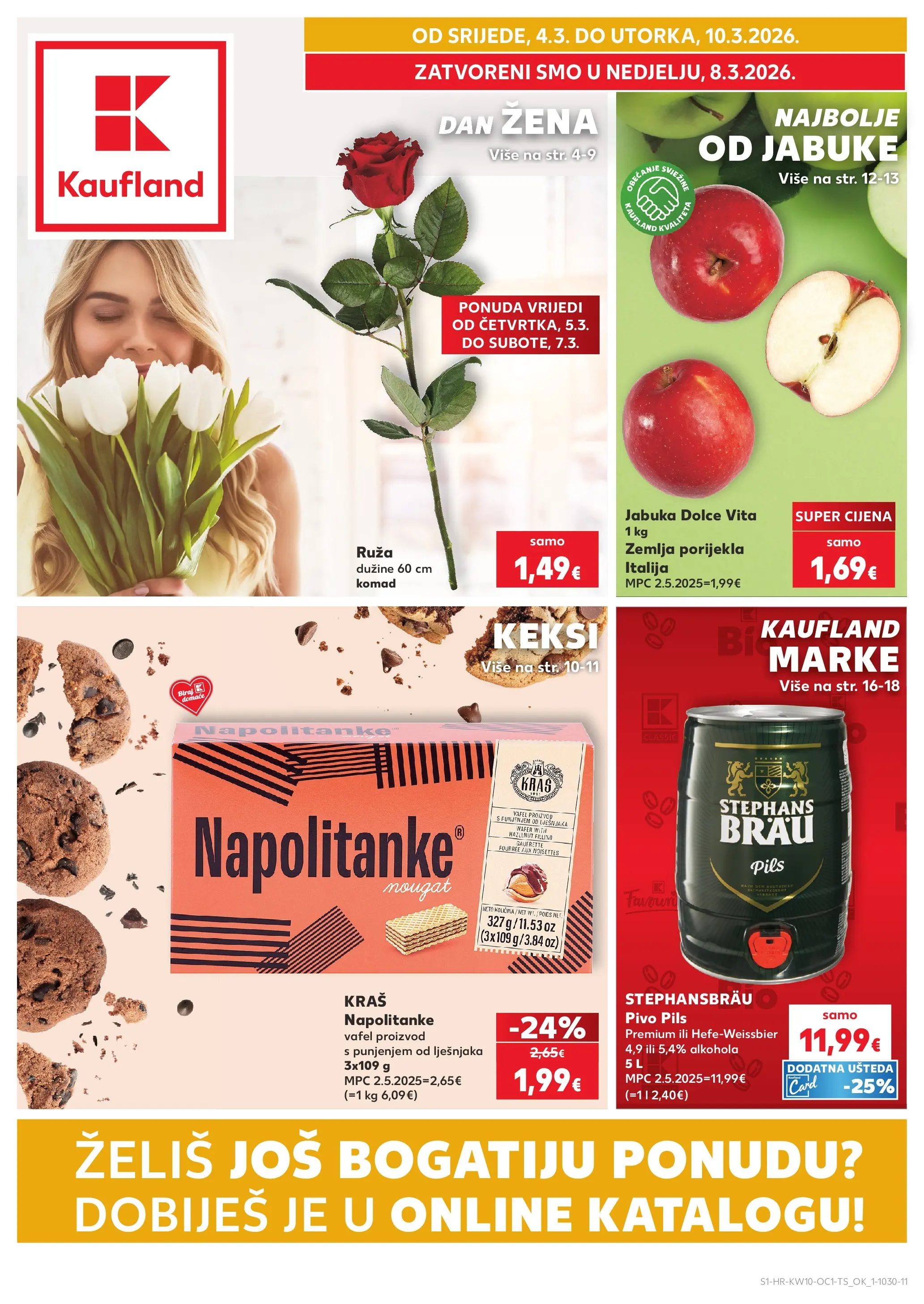 Kaufland - Kaufland katalog do 10.03.2026 novi od 03.03.2026 na listanje > letak digitalni | Stranica: 1 | Proizvodi: Keksi, Jabuke, Napolitanke, Jabuka