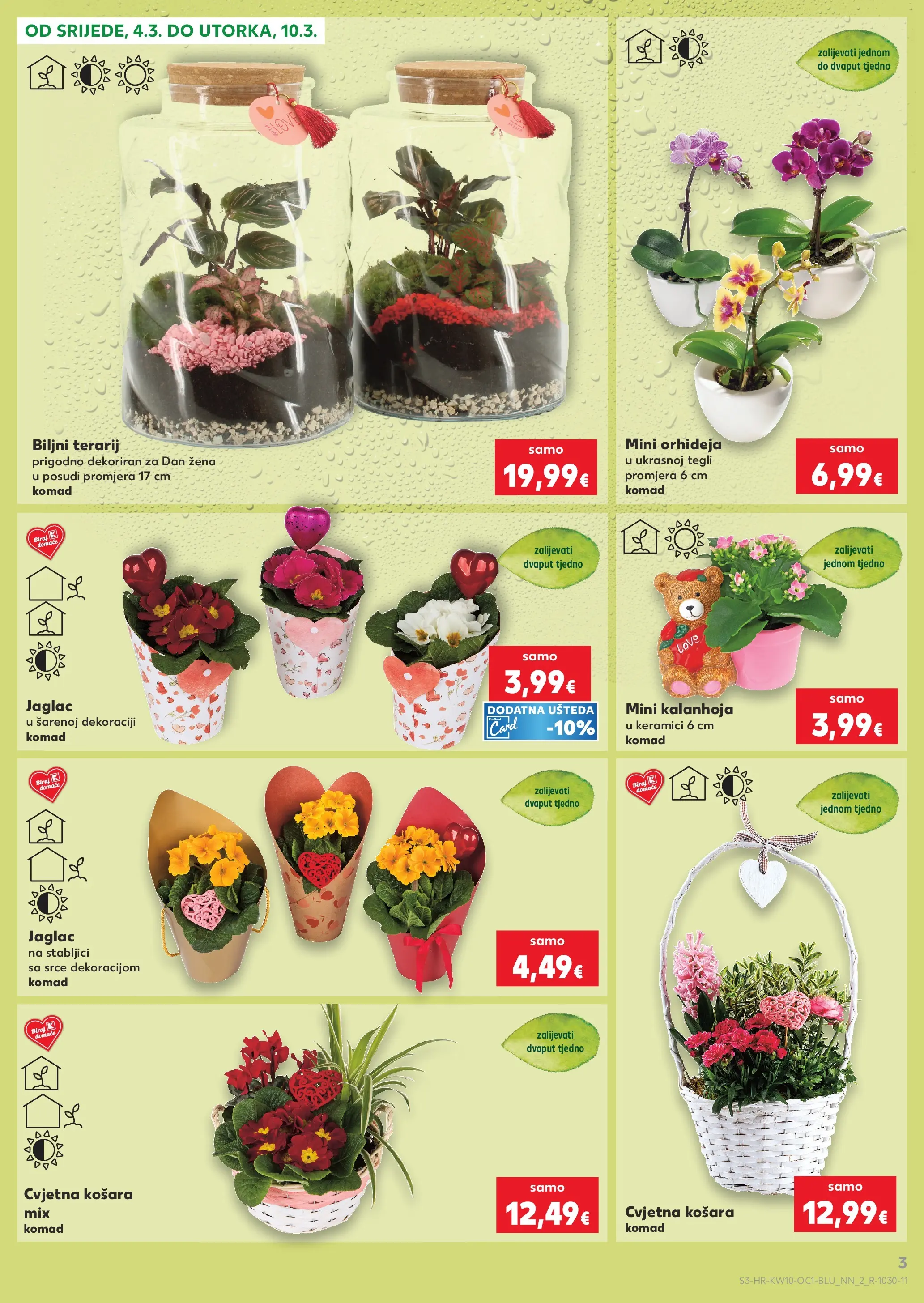 Kaufland - Kaufland katalog do 10.03.2026 novi od 03.03.2026 na listanje > letak digitalni | Stranica: 3 | Proizvodi: Orhideja, Košara