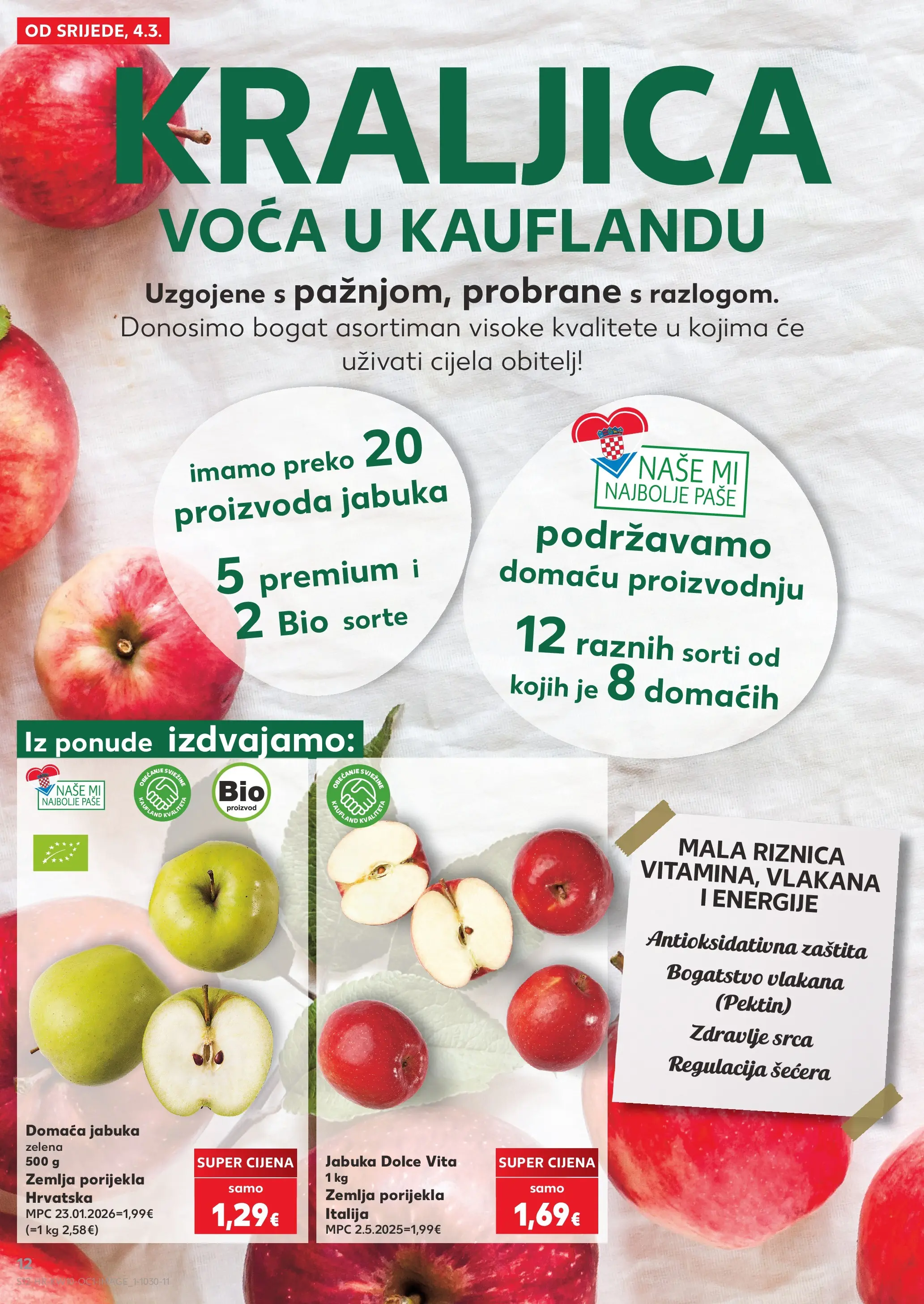 Kaufland - Kaufland katalog do 10.03.2026 novi od 03.03.2026 na listanje > letak digitalni | Stranica: 12 | Proizvodi: Jabuka