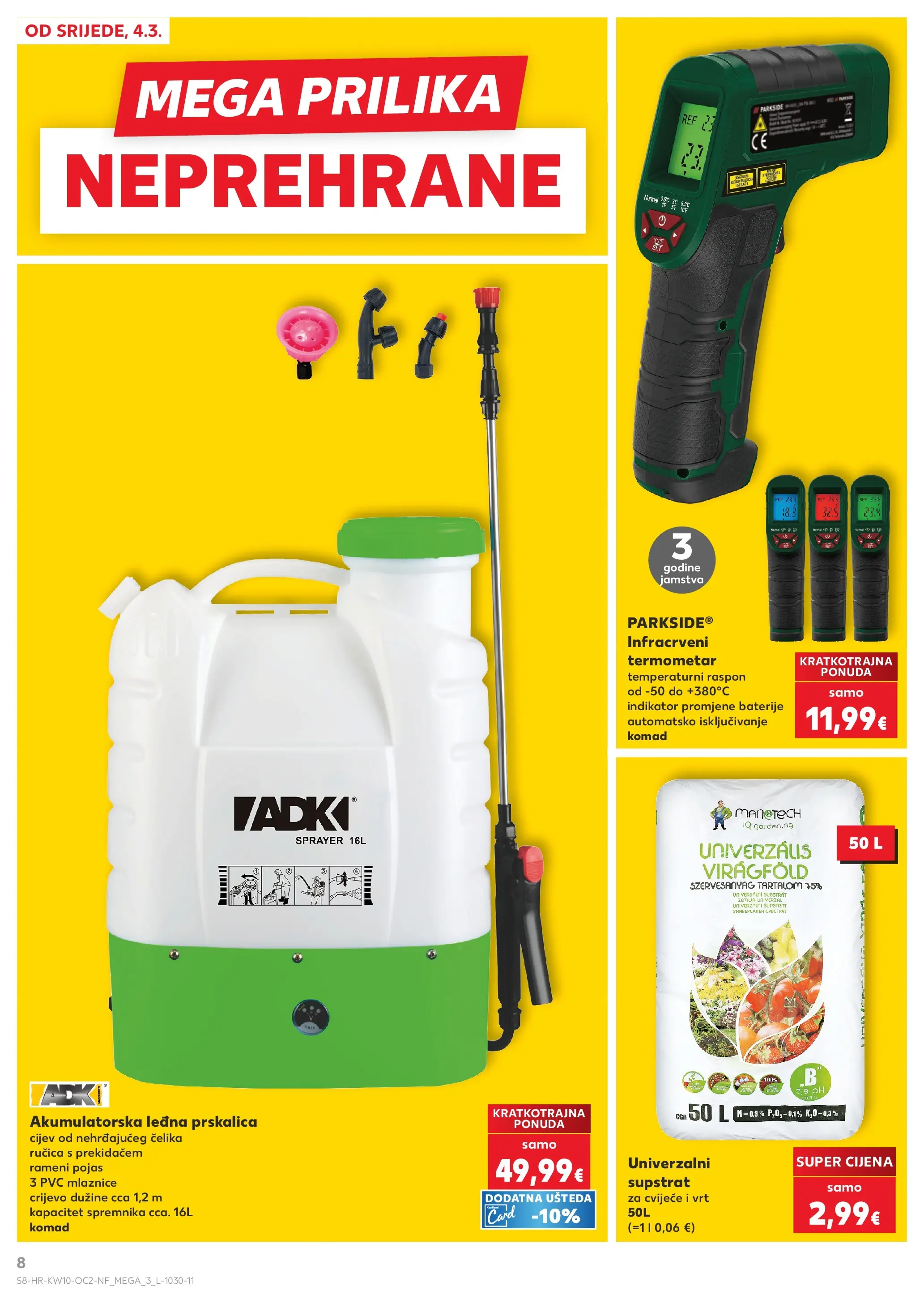 Kaufland - Kaufland katalog do 10.03.2026 novi od 03.03.2026 na listanje > letak digitalni | Stranica: 8 | Proizvodi: Cvijeće, Baterije, Pojas, Parkside