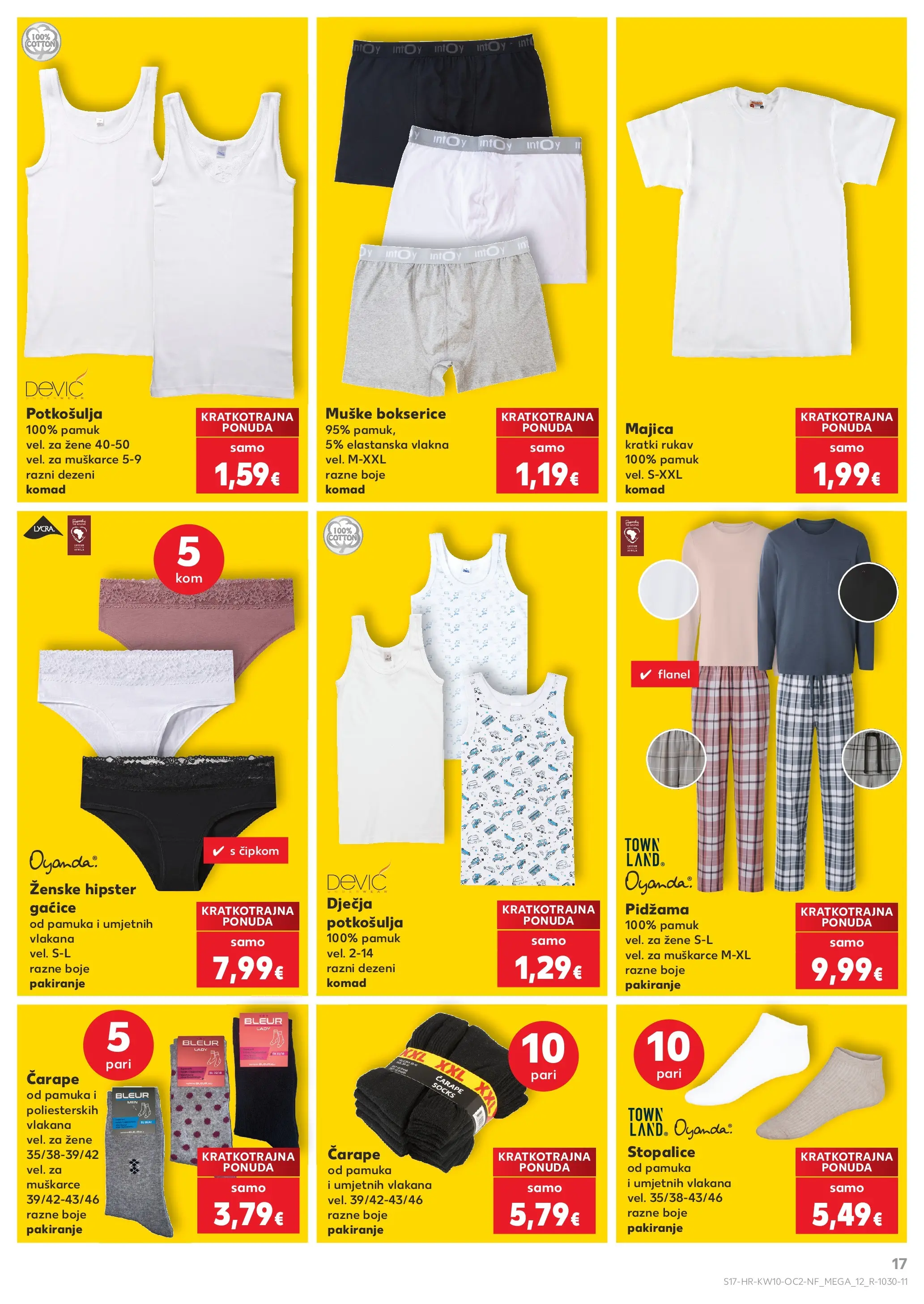 Kaufland - Kaufland katalog do 10.03.2026 novi od 03.03.2026 na listanje > letak digitalni | Stranica: 17 | Proizvodi: Majica, Čarape, Pidžama, Bokserice