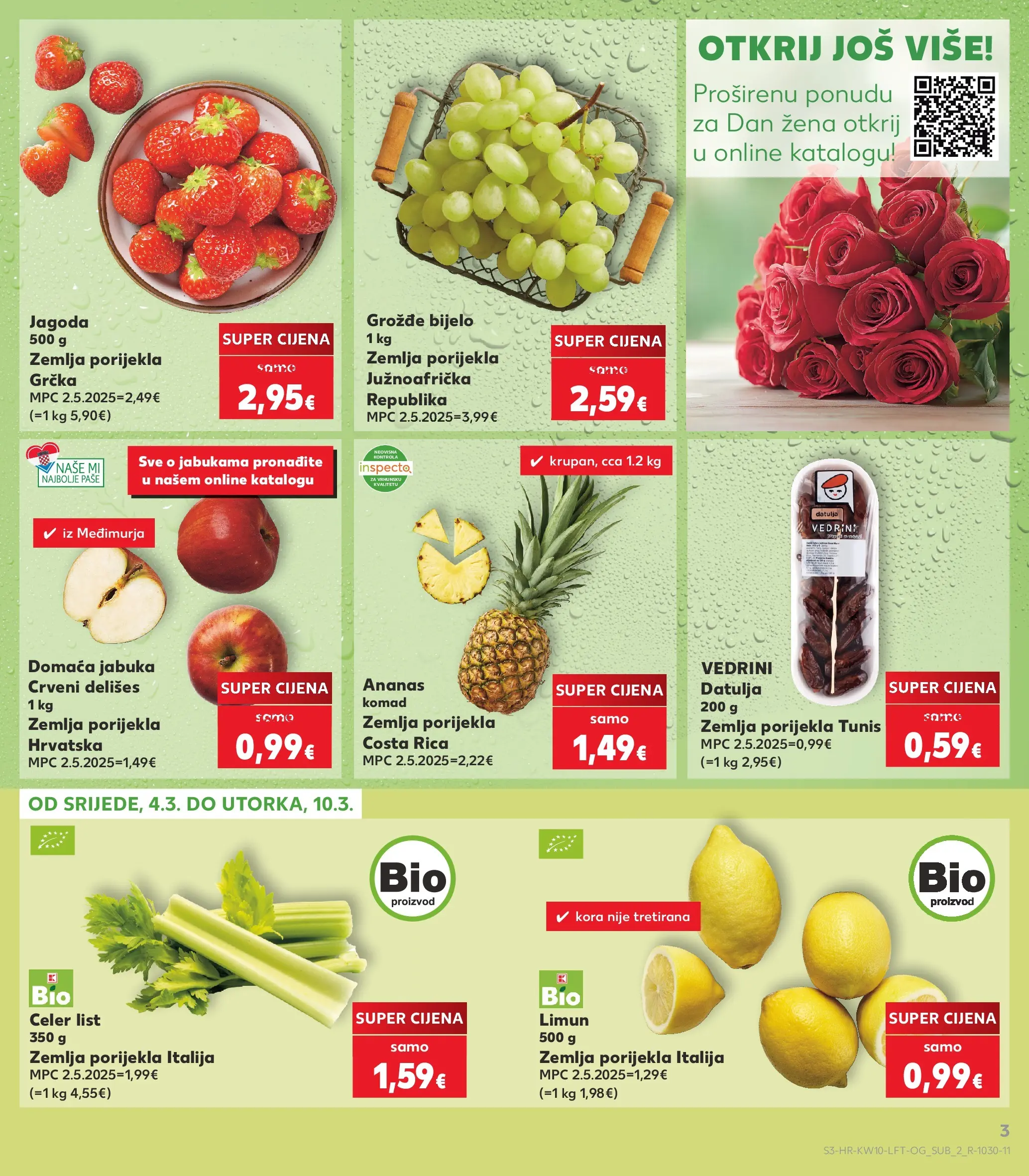 Kaufland - Kaufland katalog do 10.03.2026 novi od 03.03.2026 na listanje > letak digitalni | Stranica: 3 | Proizvodi: Celer, Limun, Datulja, Jabuka