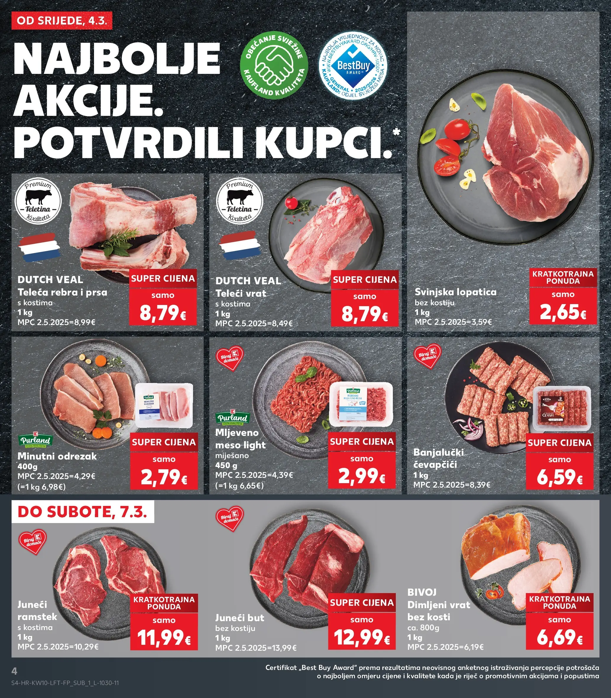 Kaufland - Kaufland katalog do 10.03.2026 novi od 03.03.2026 na listanje > letak digitalni | Stranica: 4 | Proizvodi: Juneći but, Svinjska lopatica, Teletina, Ćevapčići