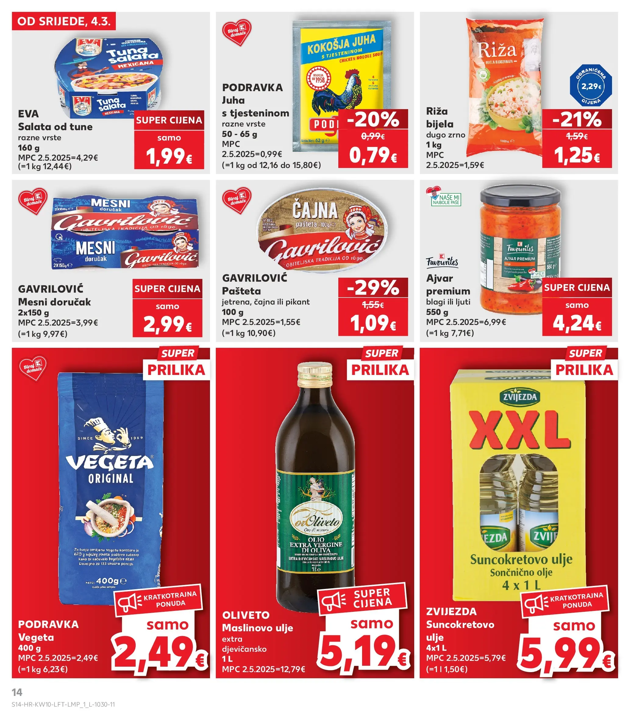 Kaufland - Kaufland katalog do 10.03.2026 novi od 03.03.2026 na listanje > letak digitalni | Stranica: 14 | Proizvodi: Salata, Mesni doručak, Juha, Vegeta