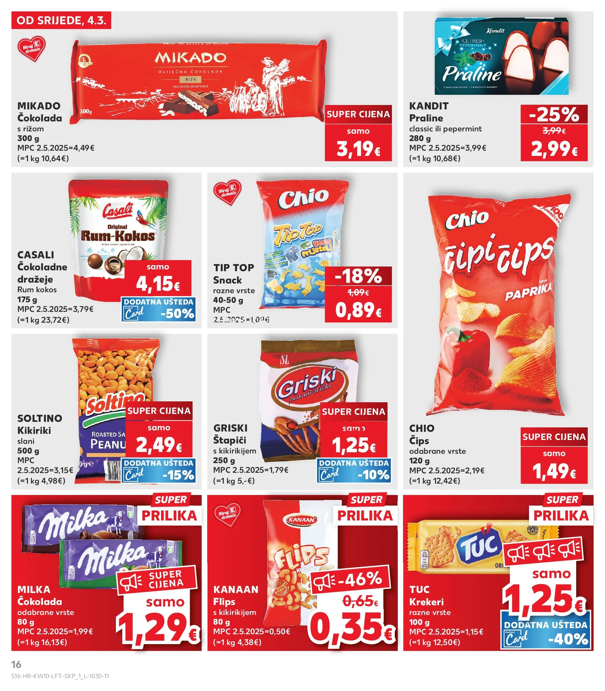 Kaufland - Kaufland katalog do 10.03.2026 novi od 03.03.2026 na listanje > letak digitalni | Stranica: 16 | Proizvodi: Flips, Čips, Krekeri, Štapići