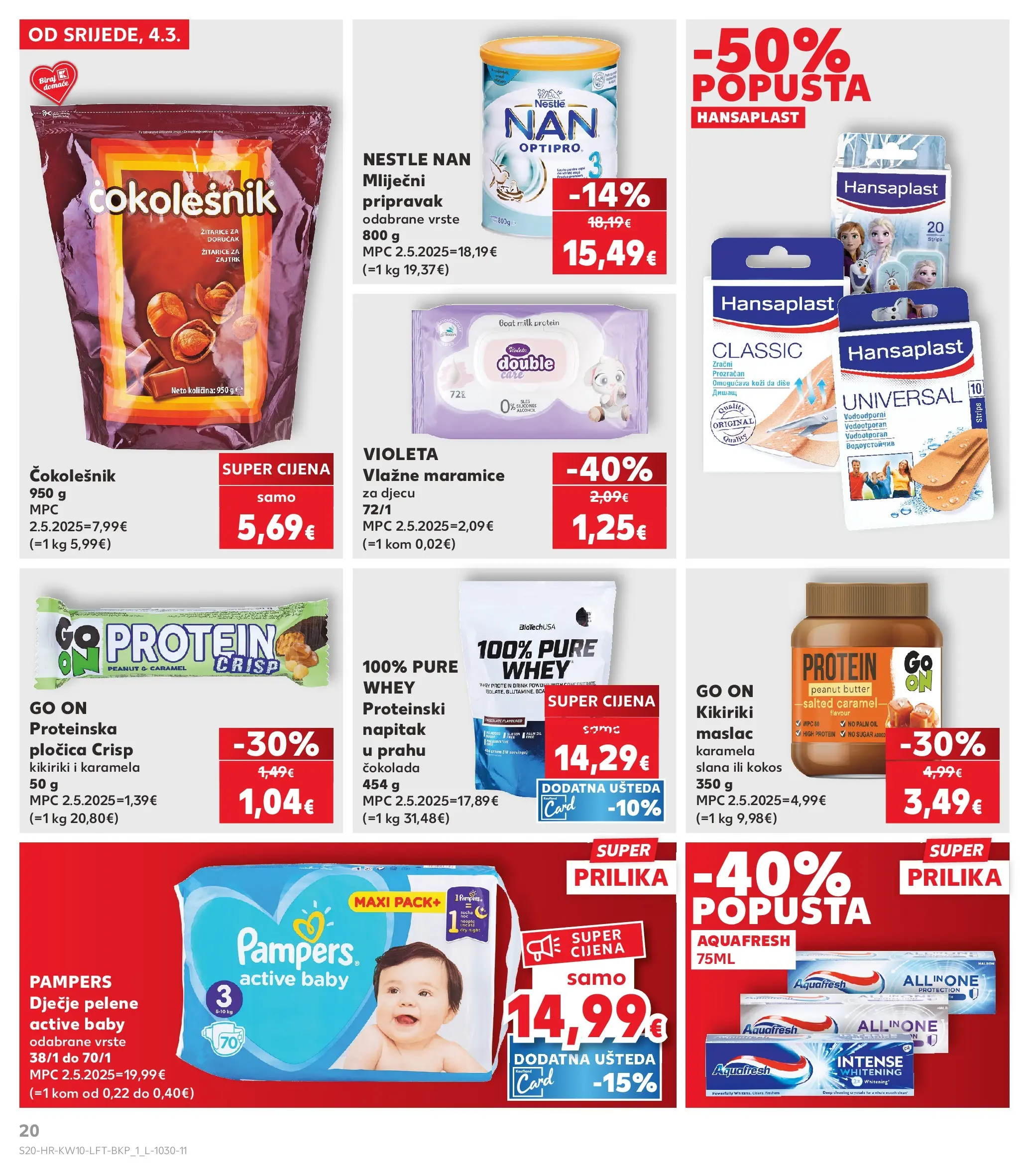 Kaufland - Kaufland katalog do 10.03.2026 novi od 03.03.2026 na listanje > letak digitalni | Stranica: 20 | Proizvodi: Maslac, Čokolada, Violeta, Karamela
