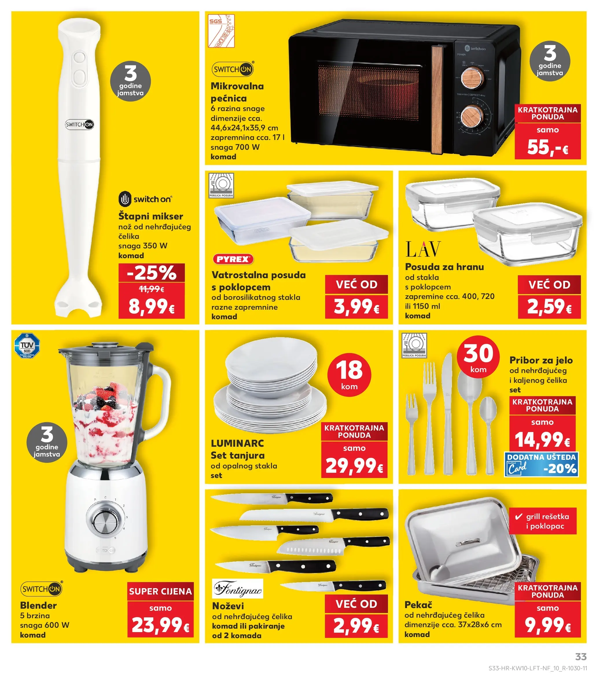 Kaufland - Kaufland katalog do 10.03.2026 novi od 03.03.2026 na listanje > letak digitalni | Stranica: 33 | Proizvodi: Set tanjura, Štapni mikser, Blender, Pećnica