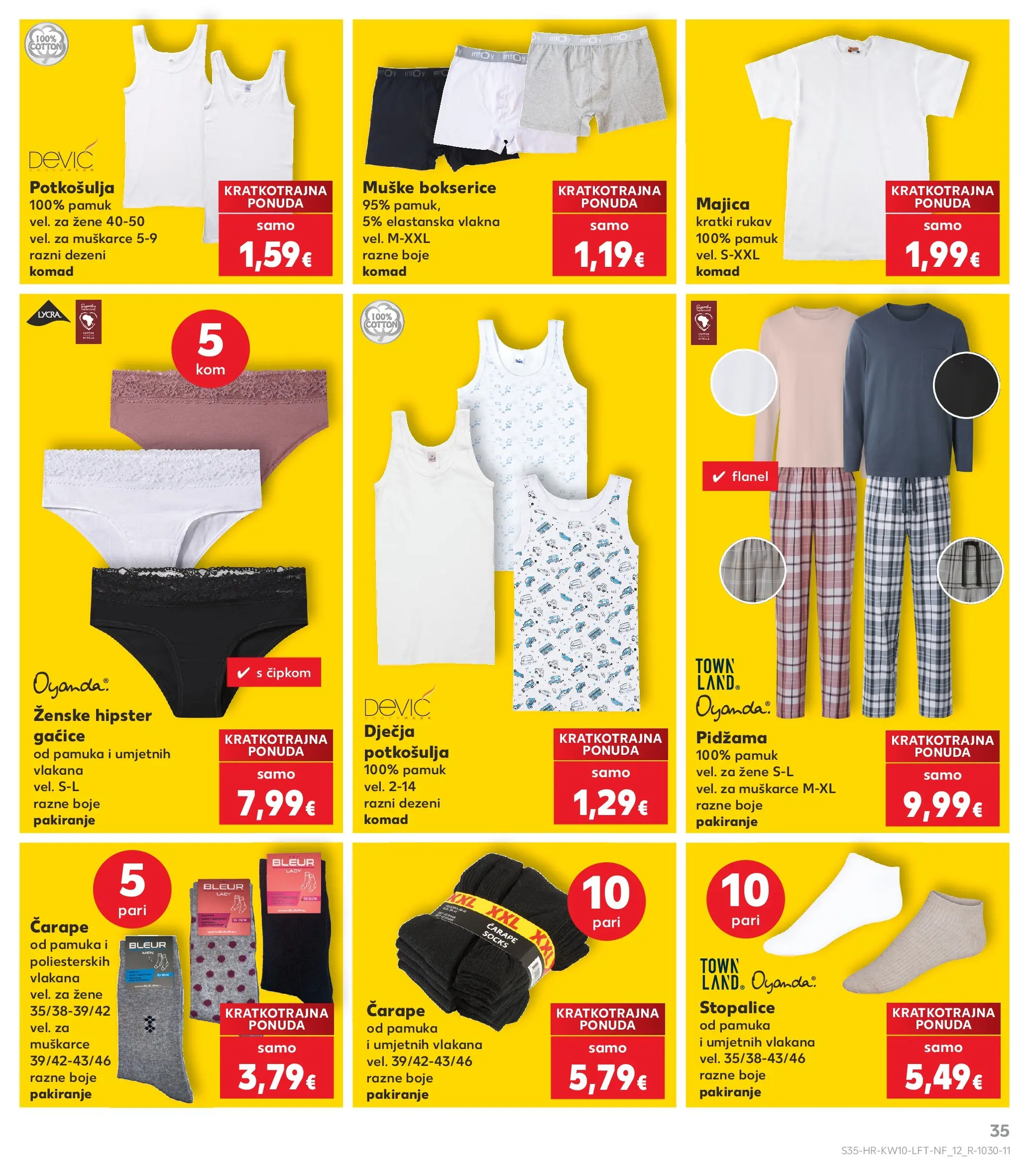 Kaufland - Kaufland katalog do 10.03.2026 novi od 03.03.2026 na listanje > letak digitalni | Stranica: 35 | Proizvodi: Majica, Gaćice, Čarape, Pidžama