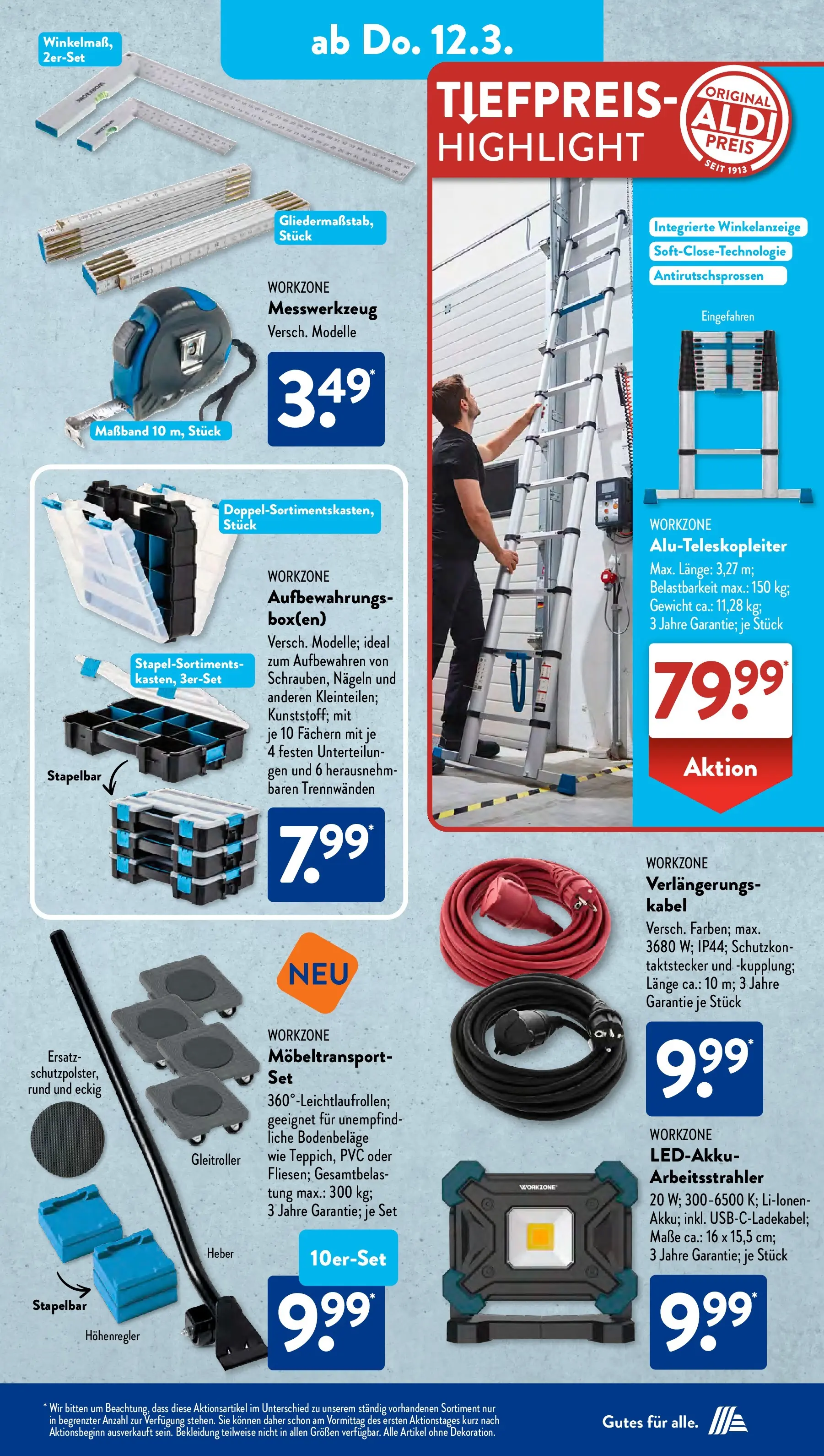 Aldi Süd Wochenangebote (ab 09.03.2026) zum Blättern | Seite: 17 | Produkte: Kabel, Gewicht, Bekleidung