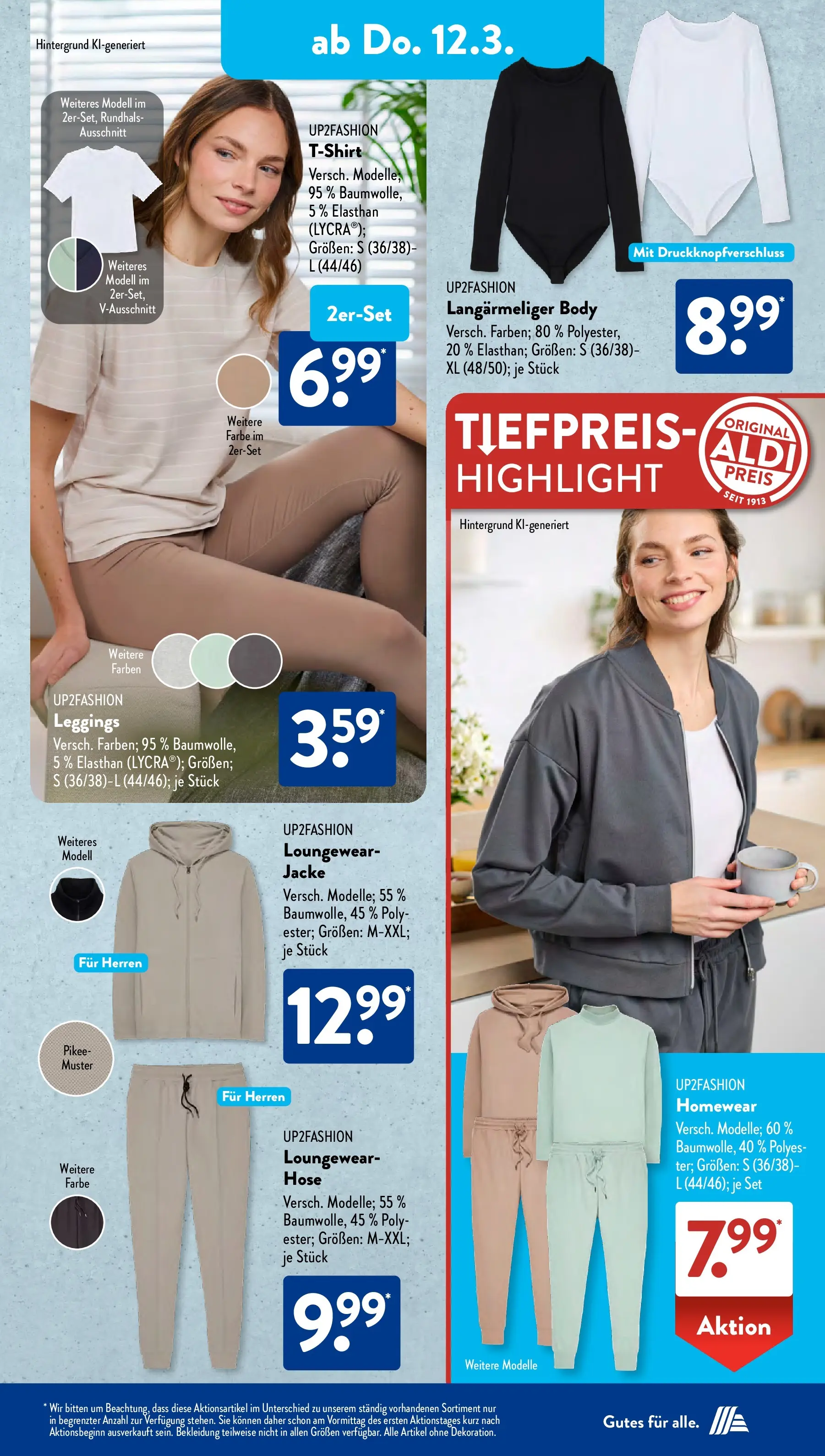 Aldi Süd Wochenangebote (ab 09.03.2026) zum Blättern | Seite: 19 | Produkte: Up2fashion, Bekleidung, Jacke, Leggings