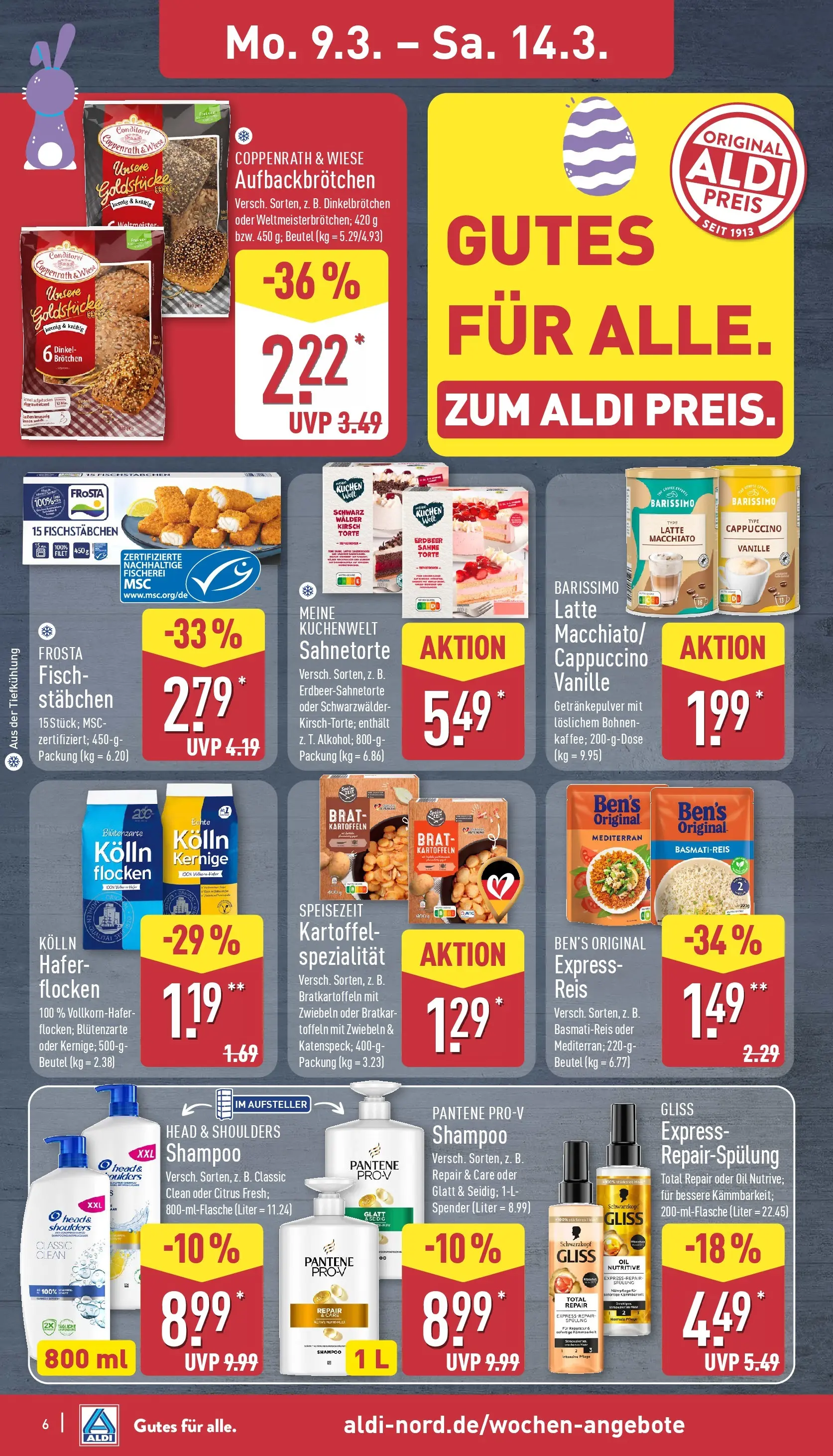 Aldi Wochenangebote (ab 09.03.2026) » Angebote Online | Seite: 7 | Produkte: Fisch, Zwiebeln, Kuchen, Flocken