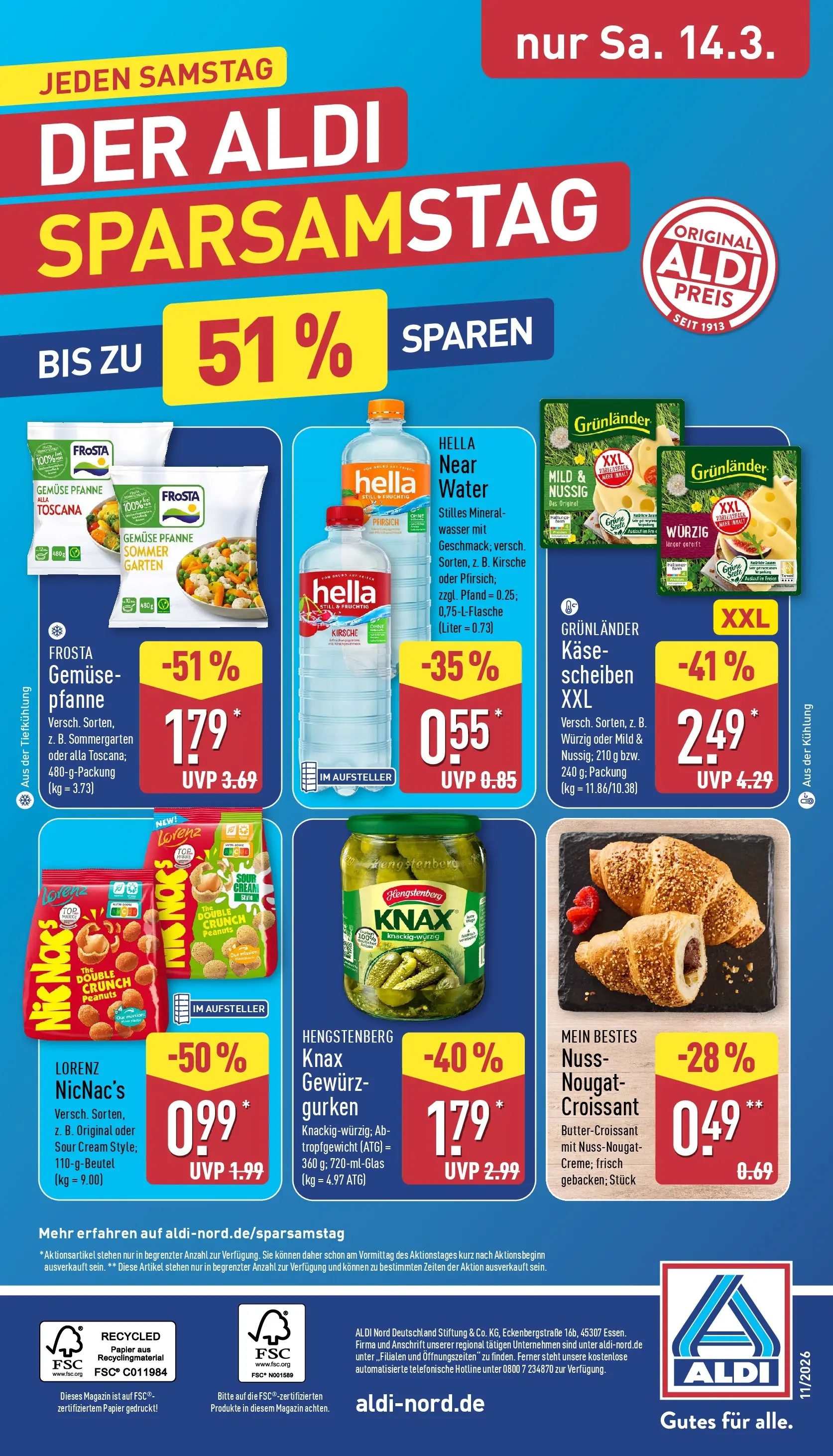 Aldi Wochenangebote (ab 09.03.2026) » Angebote Online | Seite: 33 | Produkte: Käse, Croissant, Grunlander, Hella