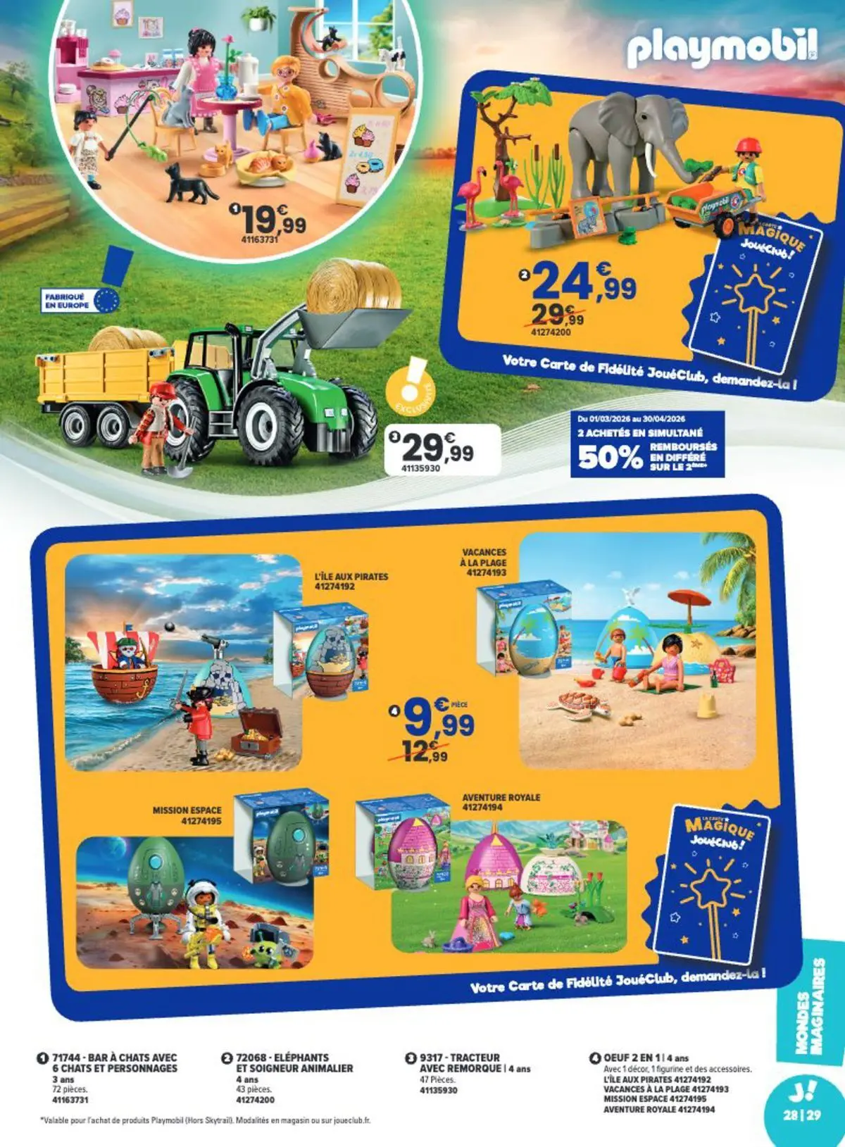 Offres - La Chasse aux cadeaux est ouverte ! 【Avril】 | Page: 29 | Produits: Playmobil, Remorque