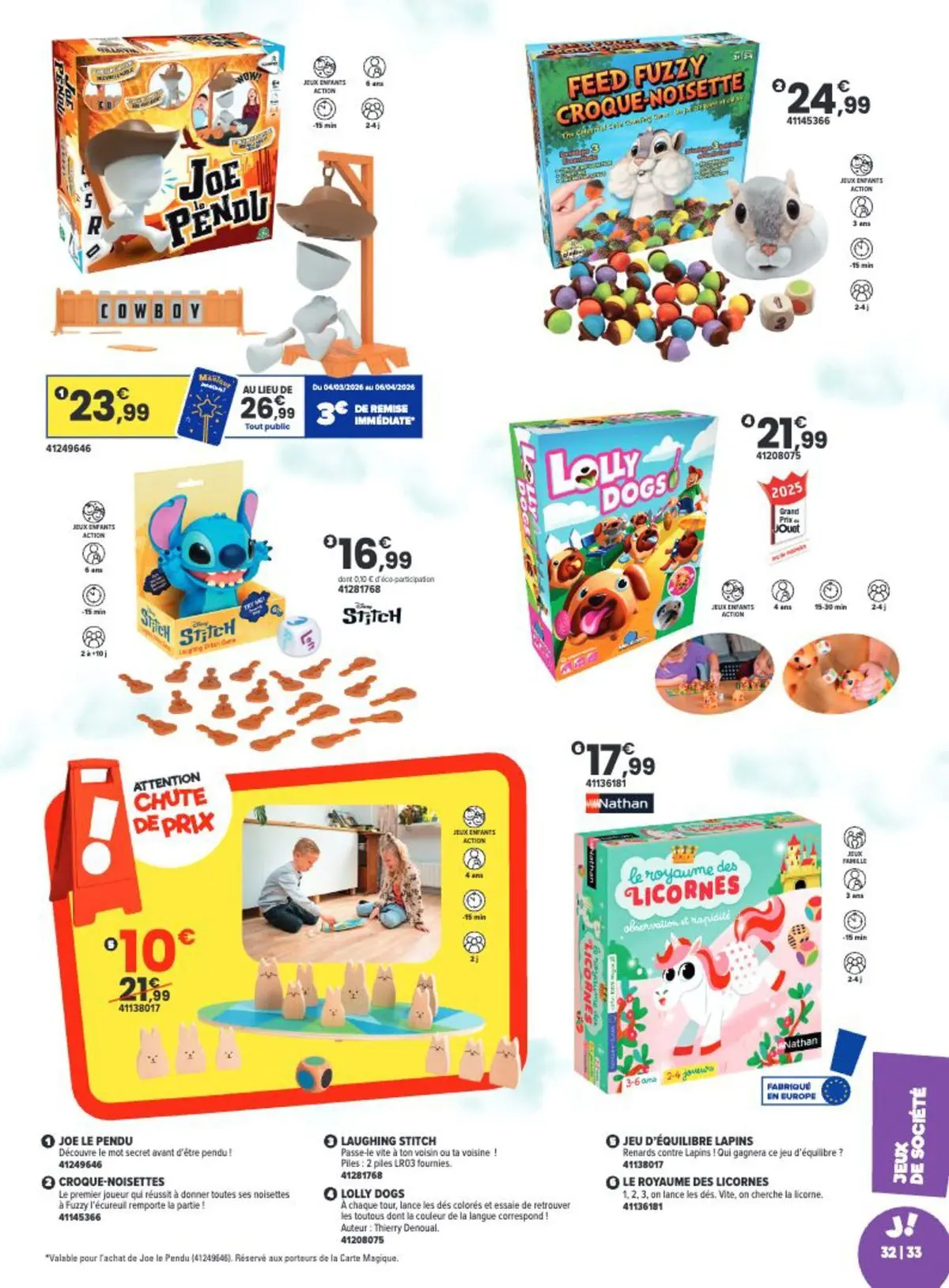 Offres - La Chasse aux cadeaux est ouverte ! 【Avril】 | Page: 33 | Produits: Joueur, Noisettes, Jeux, Jeux de société