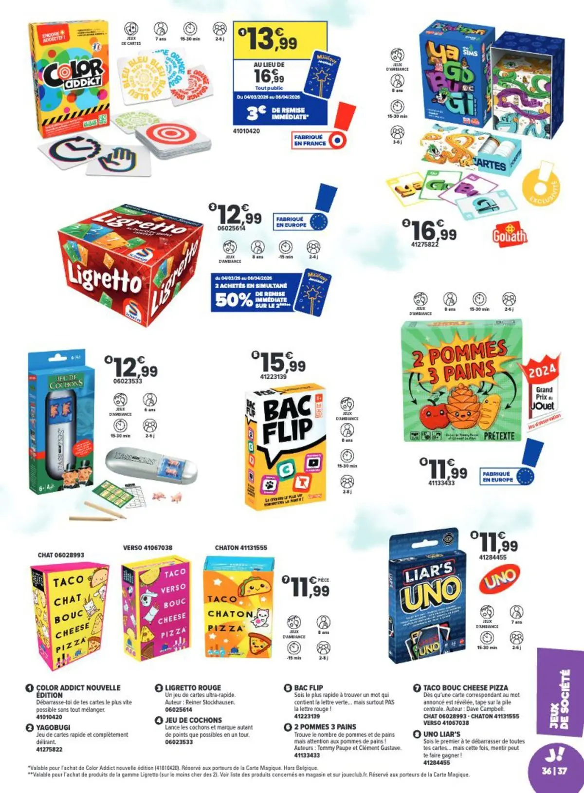 Offres - La Chasse aux cadeaux est ouverte ! 【Avril】 | Page: 37 | Produits: Mais, Jeux, Pizza, Jeux de société