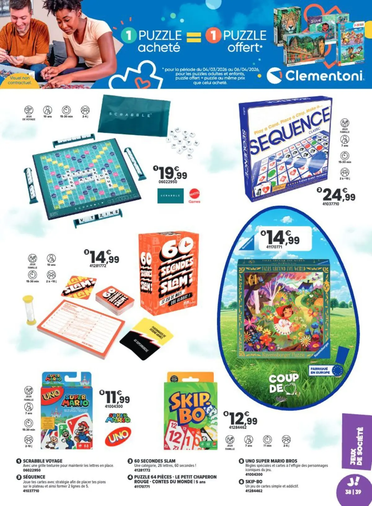 Offres - La Chasse aux cadeaux est ouverte ! 【Avril】 | Page: 39 | Produits: Plateau, Jeux, Jeux de société