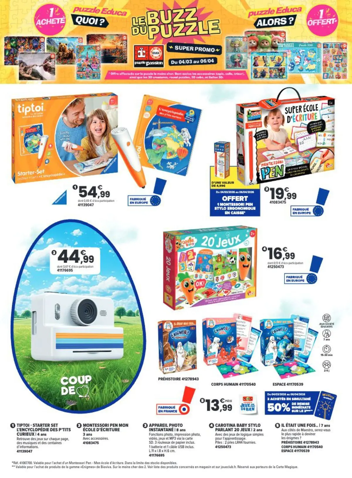 Offres - La Chasse aux cadeaux est ouverte ! 【Avril】 | Page: 64 | Produits: Appareil photo, Câble, Jeux, Piles