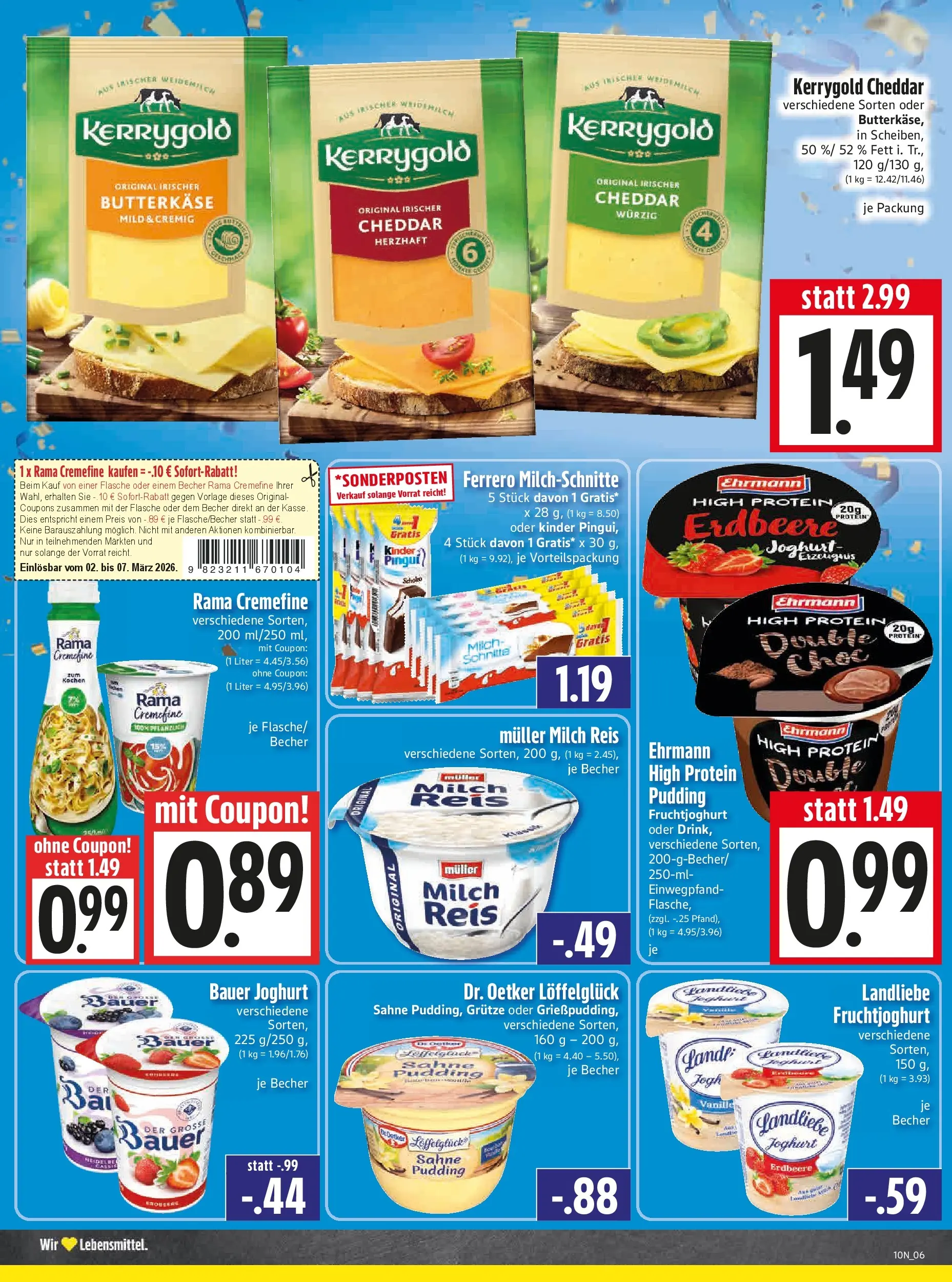 Angebote - Edeka Hahner: Wochenangebote (ab 01.03.2026) zum Blättern | Seite: 8 | Produkte: Rama, Joghurt, Bauer joghurt, Reis