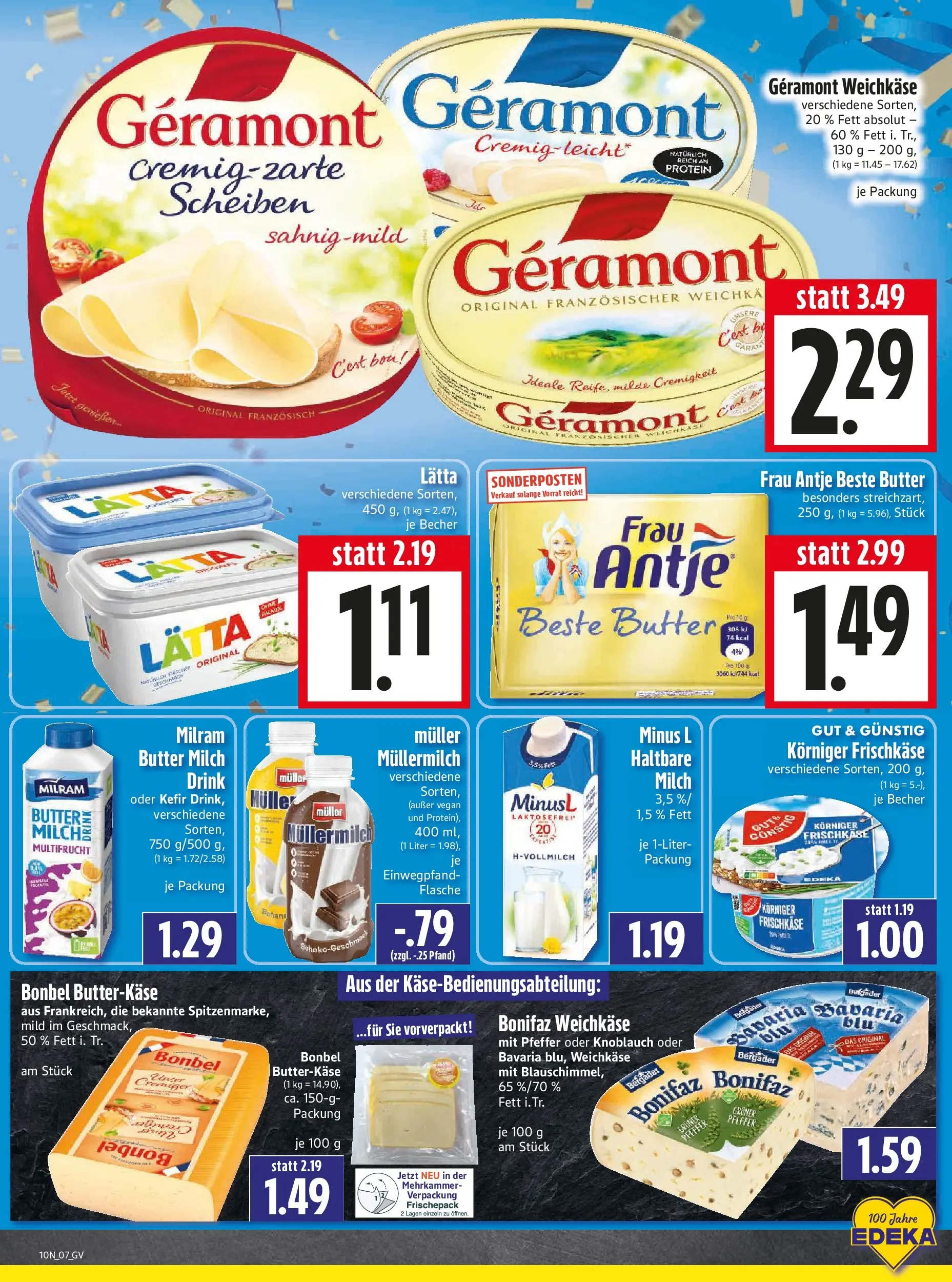 Angebote - Edeka Hahner: Wochenangebote (ab 01.03.2026) zum Blättern | Seite: 9 | Produkte: Geramont, Kefir, Milram, Frischkase
