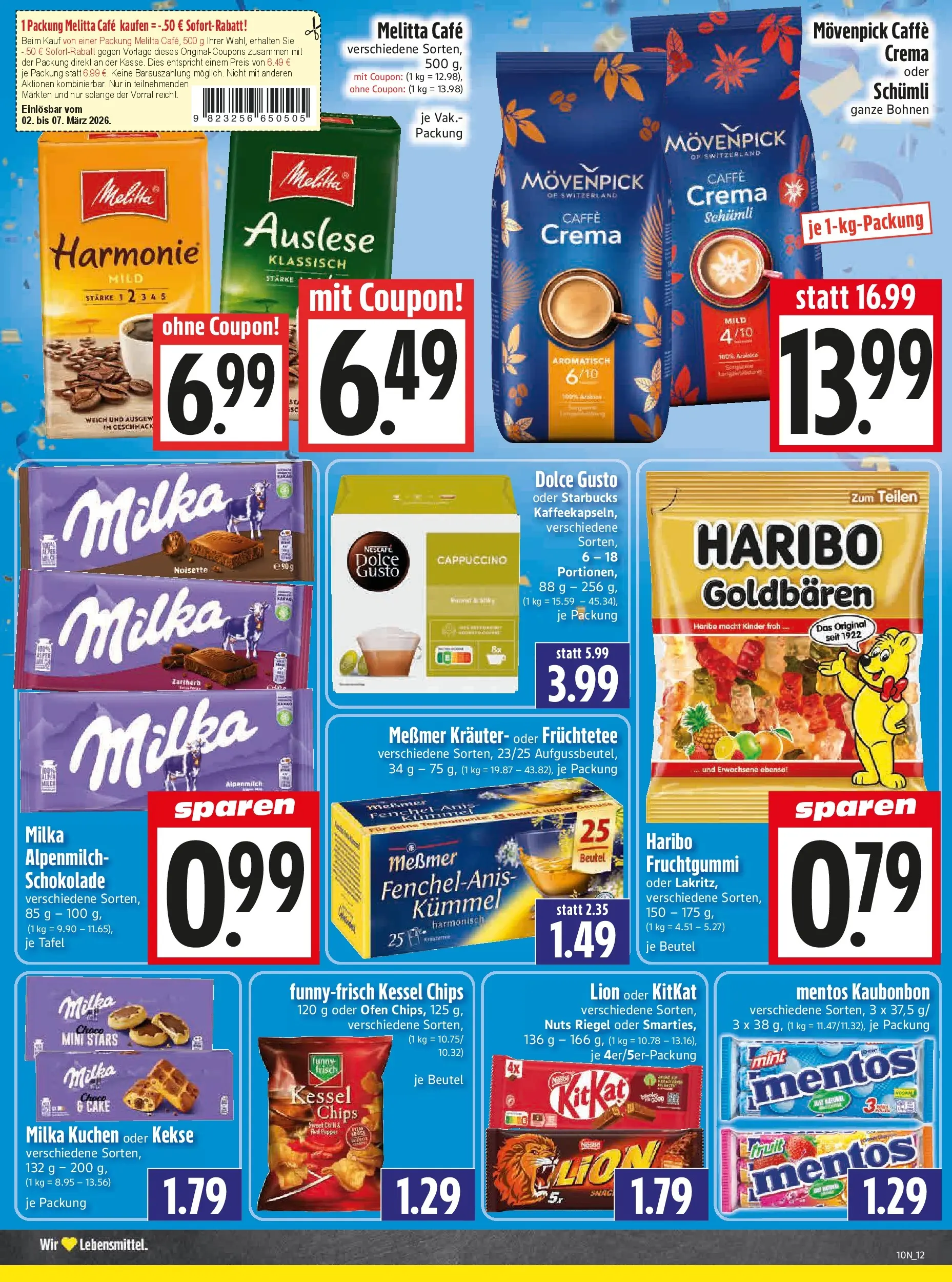 Angebote - Edeka Hahner: Wochenangebote (ab 01.03.2026) zum Blättern | Seite: 14 | Produkte: Melitta, Nescafe, Schokolade, Messmer