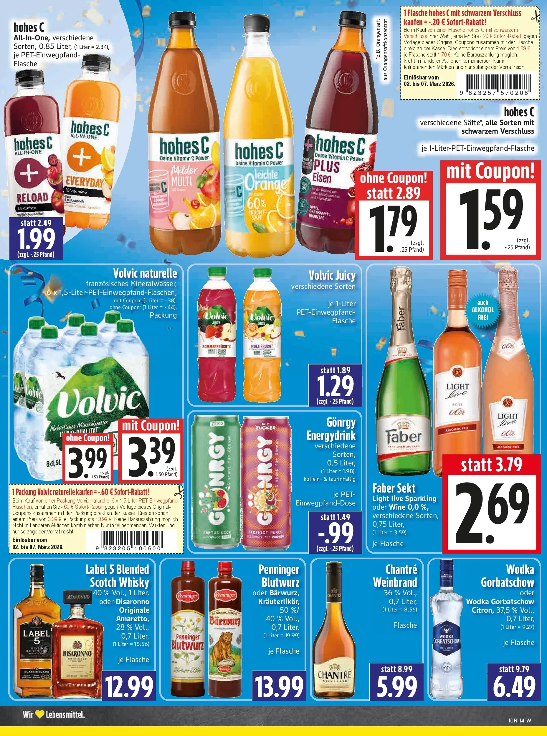 Angebote - Edeka Hahner: Wochenangebote (ab 01.03.2026) zum Blättern | Seite: 16 | Produkte: Whisky, Granatapfel, Chantré, Wodka gorbatschow
