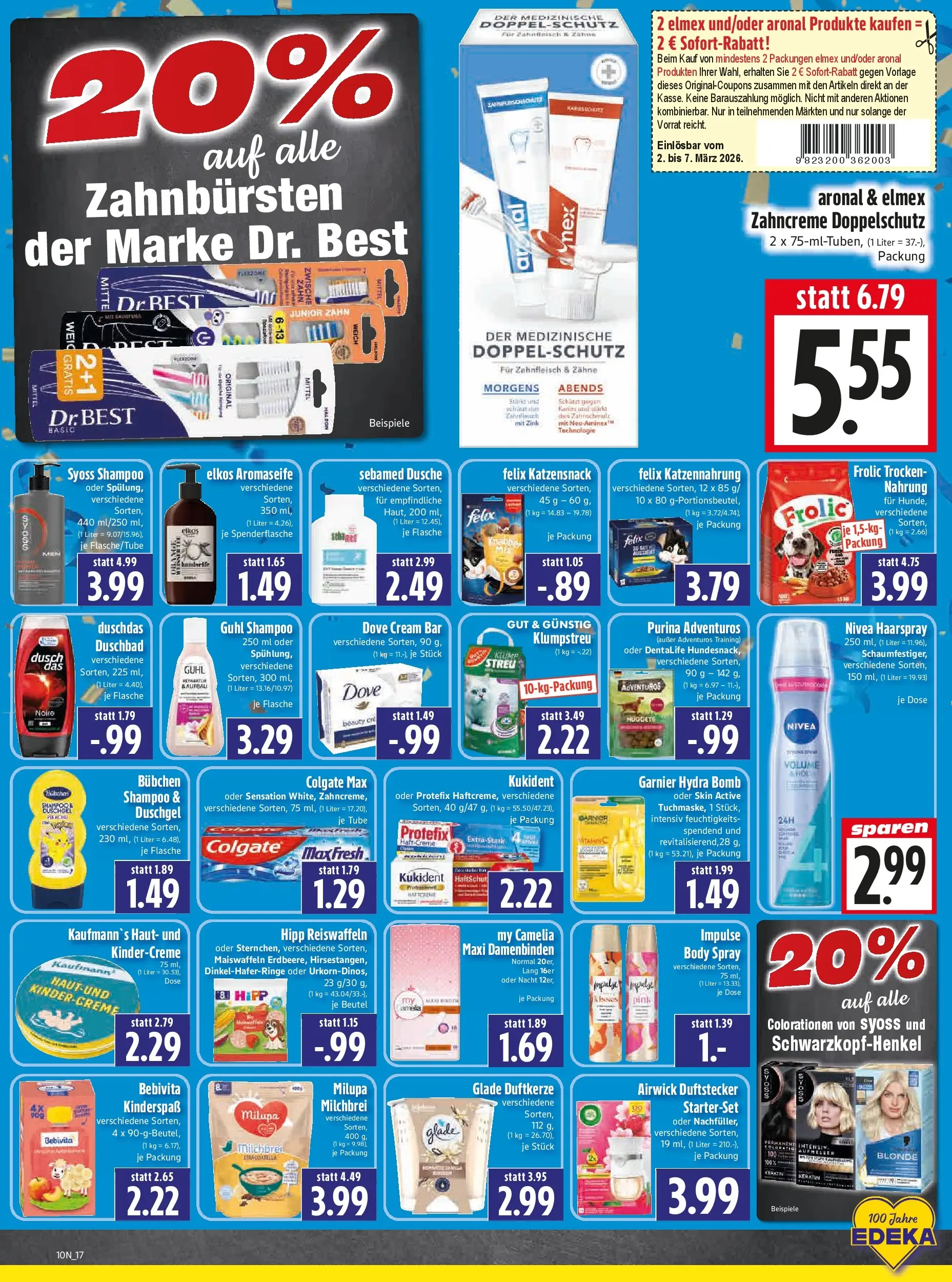 Angebote - Edeka Hahner: Wochenangebote (ab 01.03.2026) zum Blättern | Seite: 19 | Produkte: Dusche, Shampoo, Haarspray, Duschdas