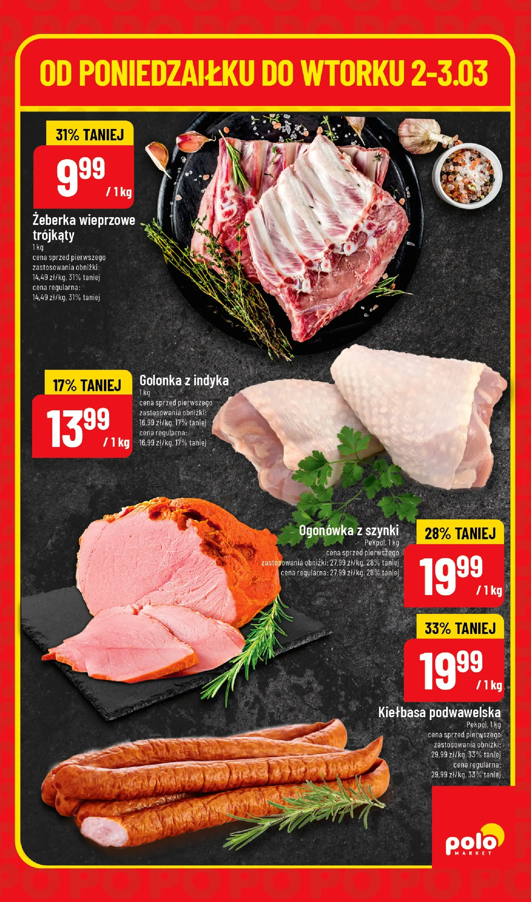 Nowa POLOmarket gazetka od jutra 02.03.2026 (PDF) | Strona: 3 | Produkty: Kiełbasa, Kiełbasa podwawelska