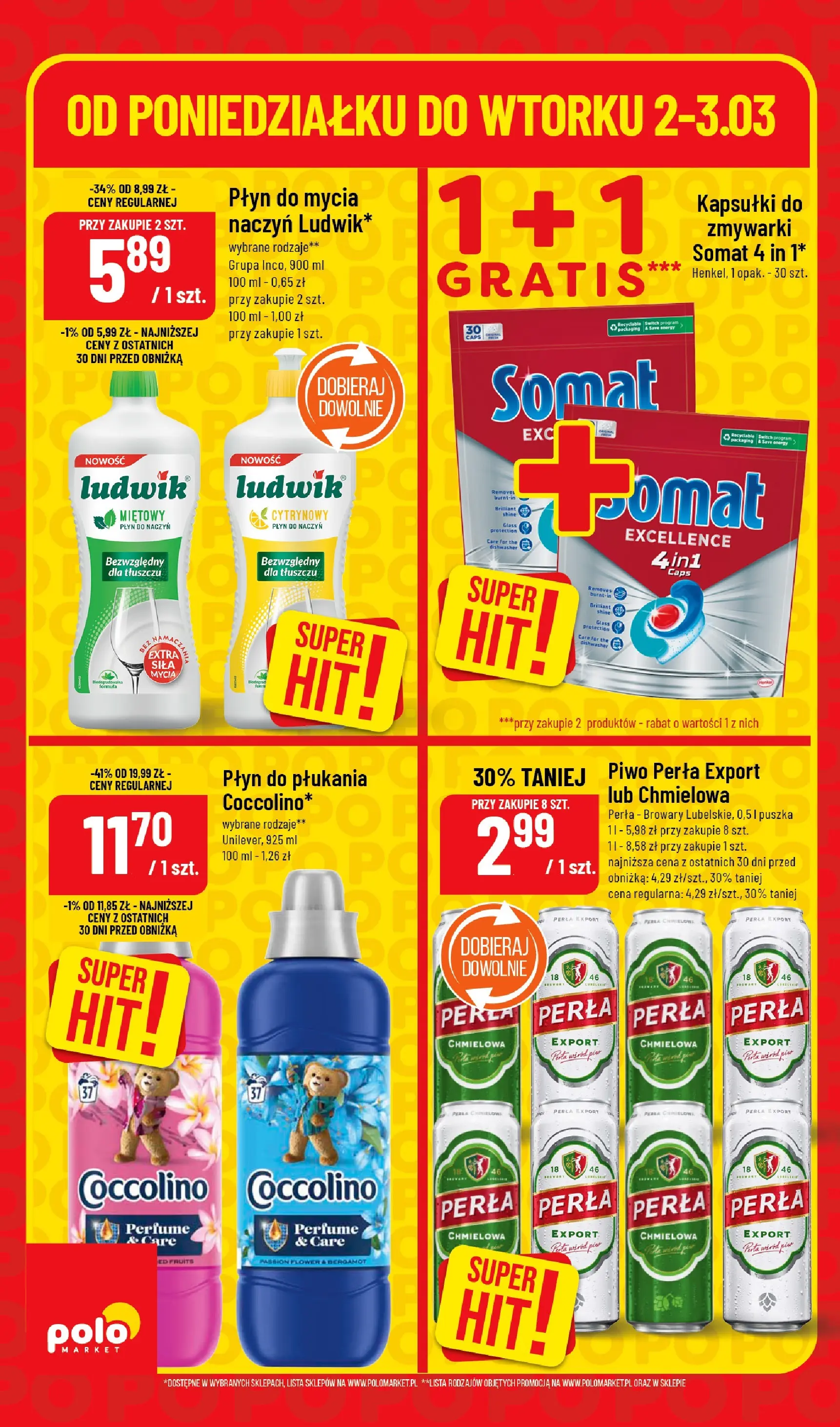 Nowa POLOmarket gazetka od jutra 02.03.2026 (PDF) | Strona: 6 | Produkty: Coccolino, Piwo perła, Piwo