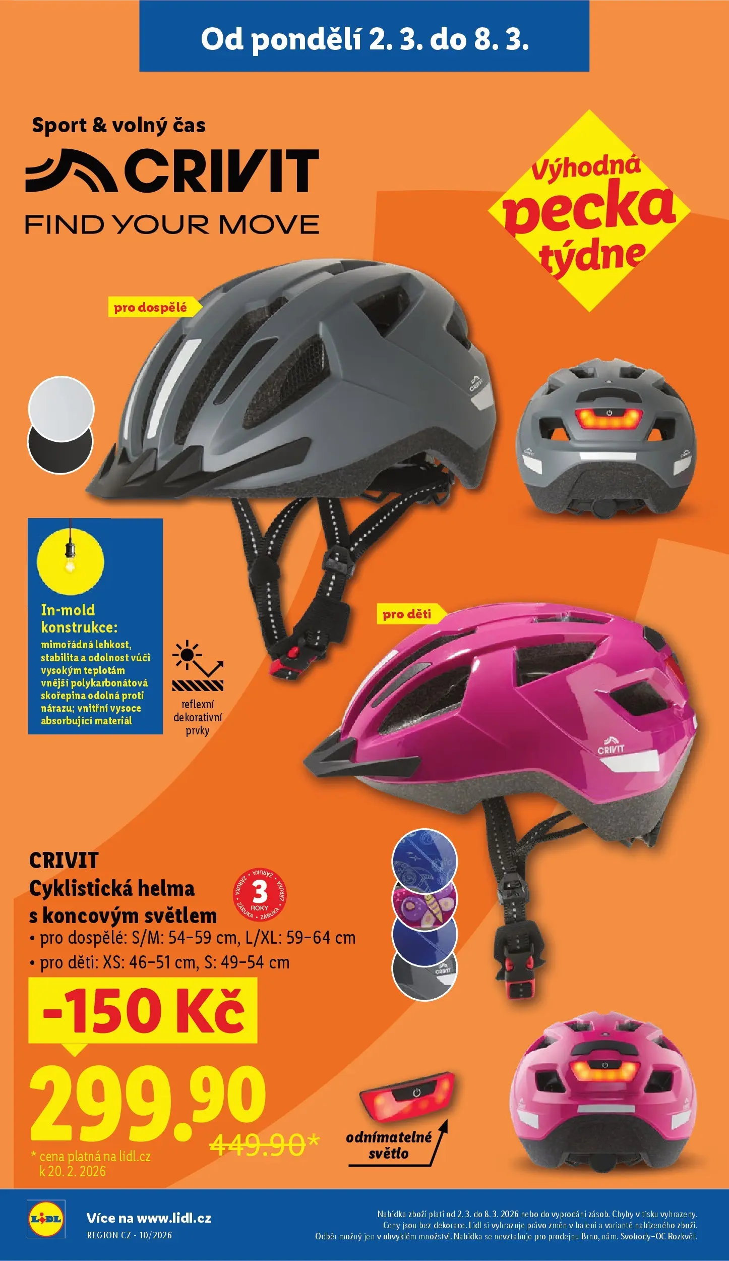 Lidl leták od 01.03.2026 - Nový akční leták | Strana: 6 | Produkty: Helma, Cyklistická helma