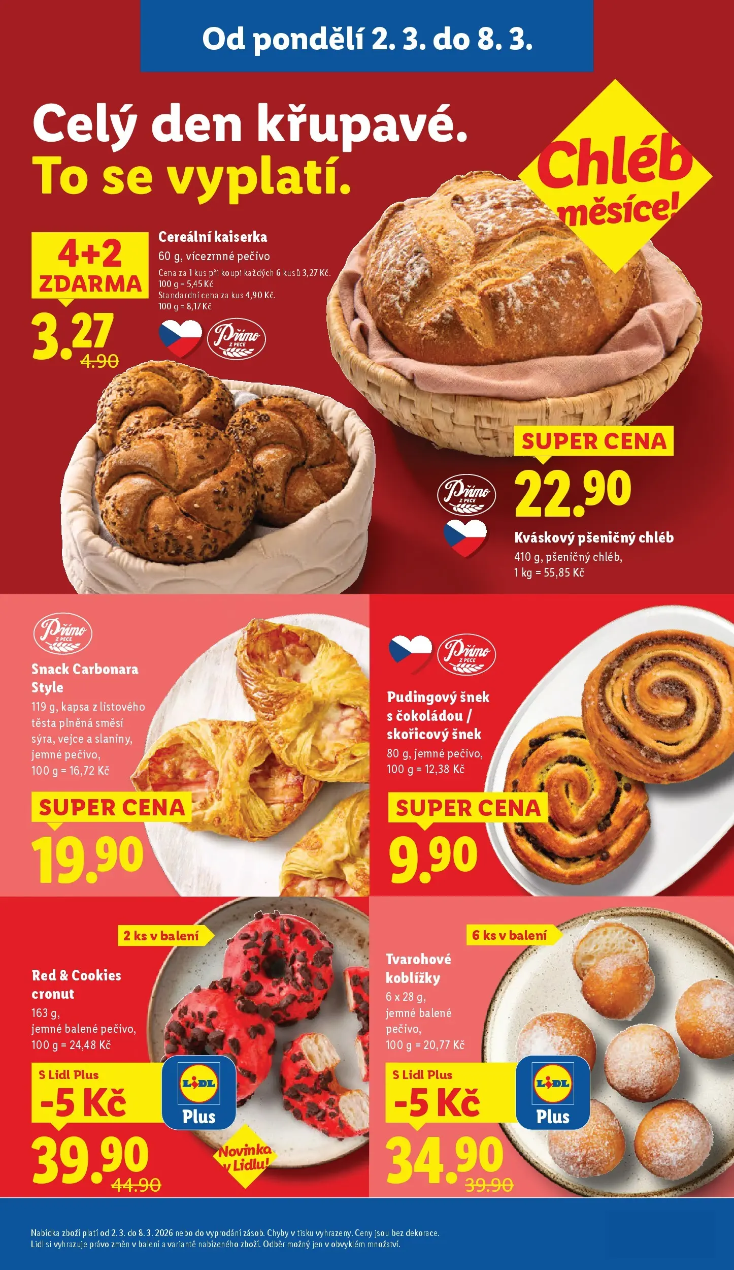 Lidl leták od 01.03.2026 - Nový akční leták | Strana: 11 | Produkty: Donut, Kaiserka, Vejce, Cookies
