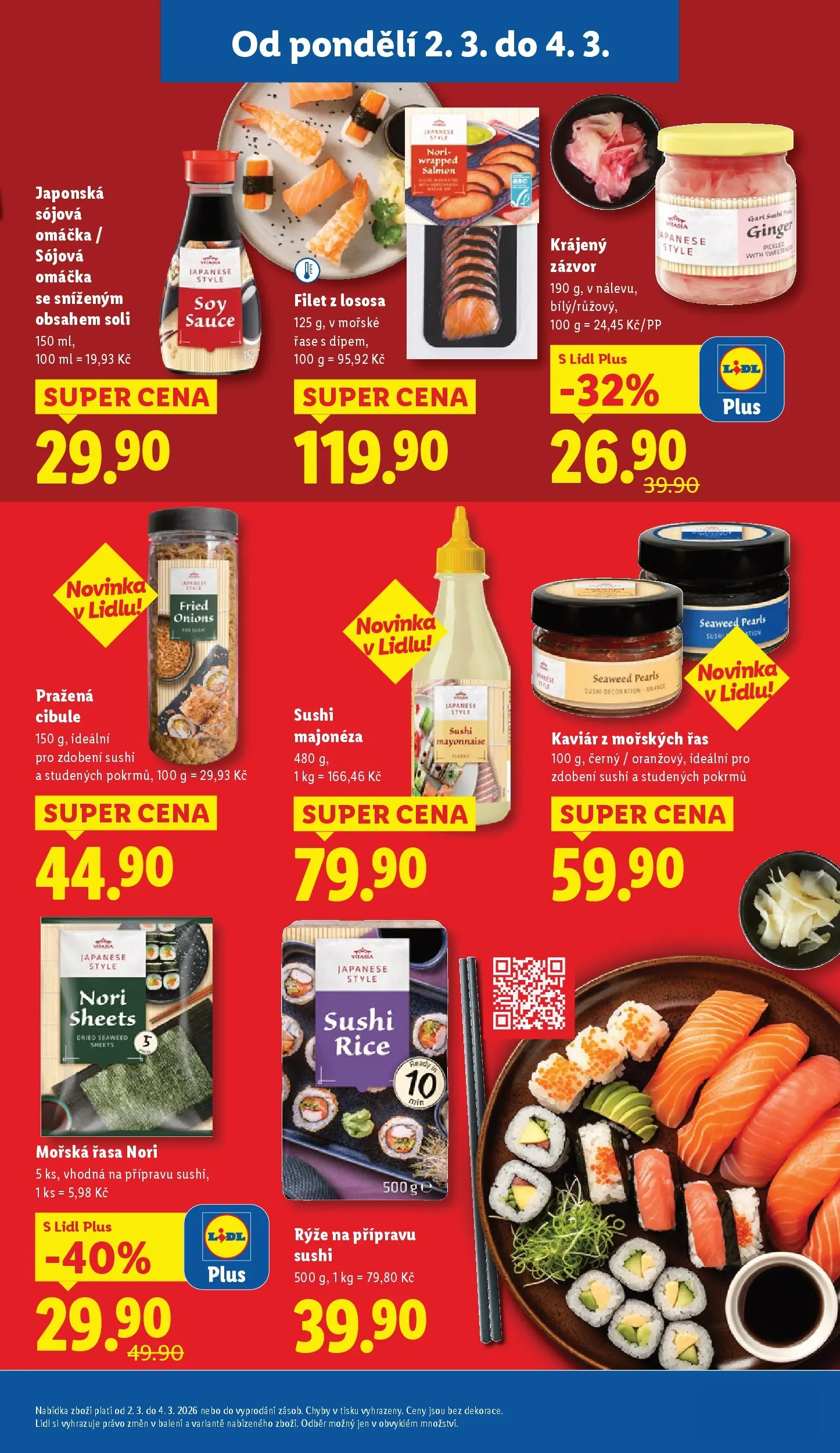 Lidl leták od 01.03.2026 - Nový akční leták | Strana: 19 | Produkty: Kaviár, Rýže, Sushi, Majonéza