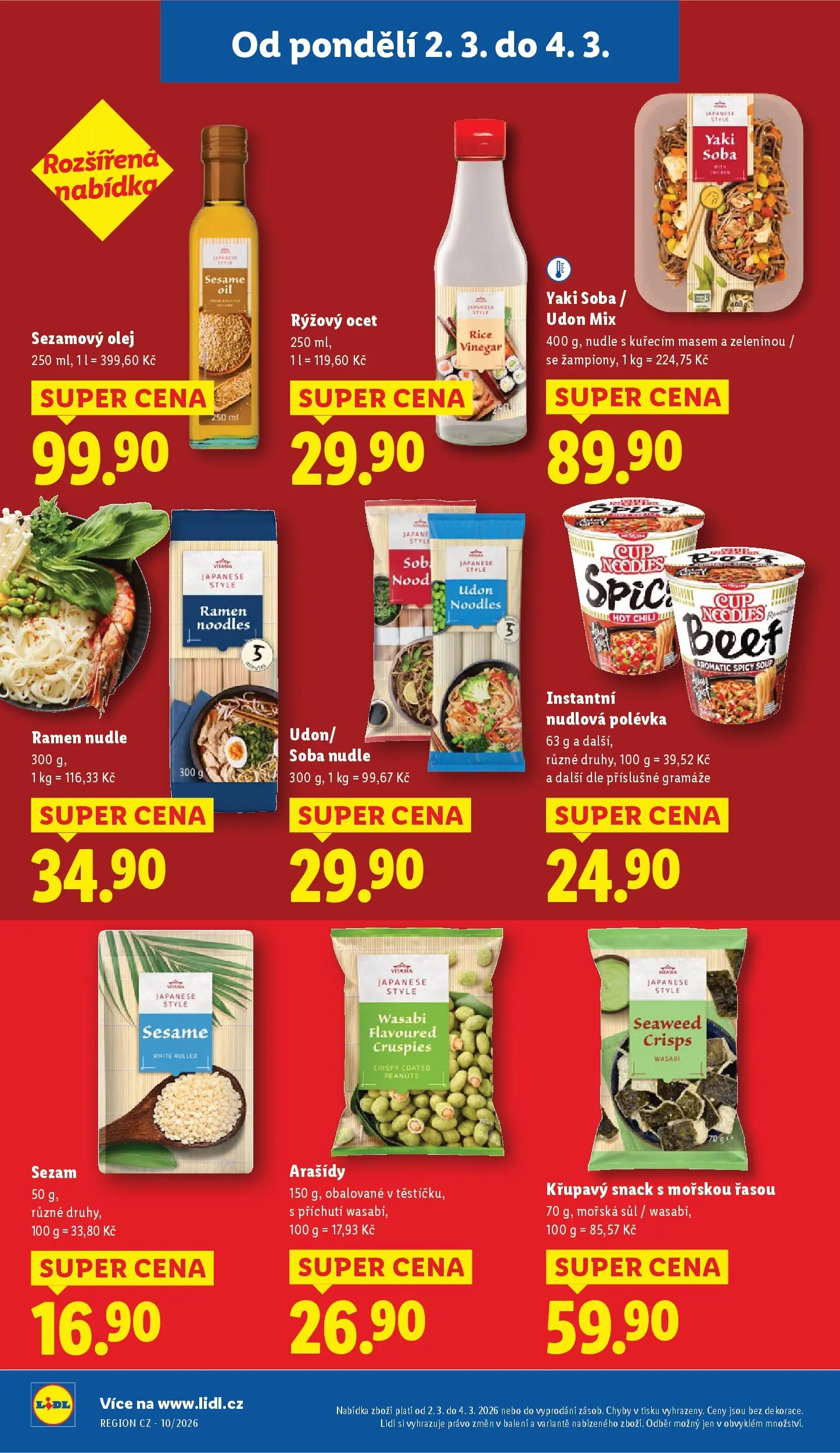 Lidl leták od 01.03.2026 - Nový akční leták | Strana: 22 | Produkty: Wasabi, Olej, Arašídy, Nudle