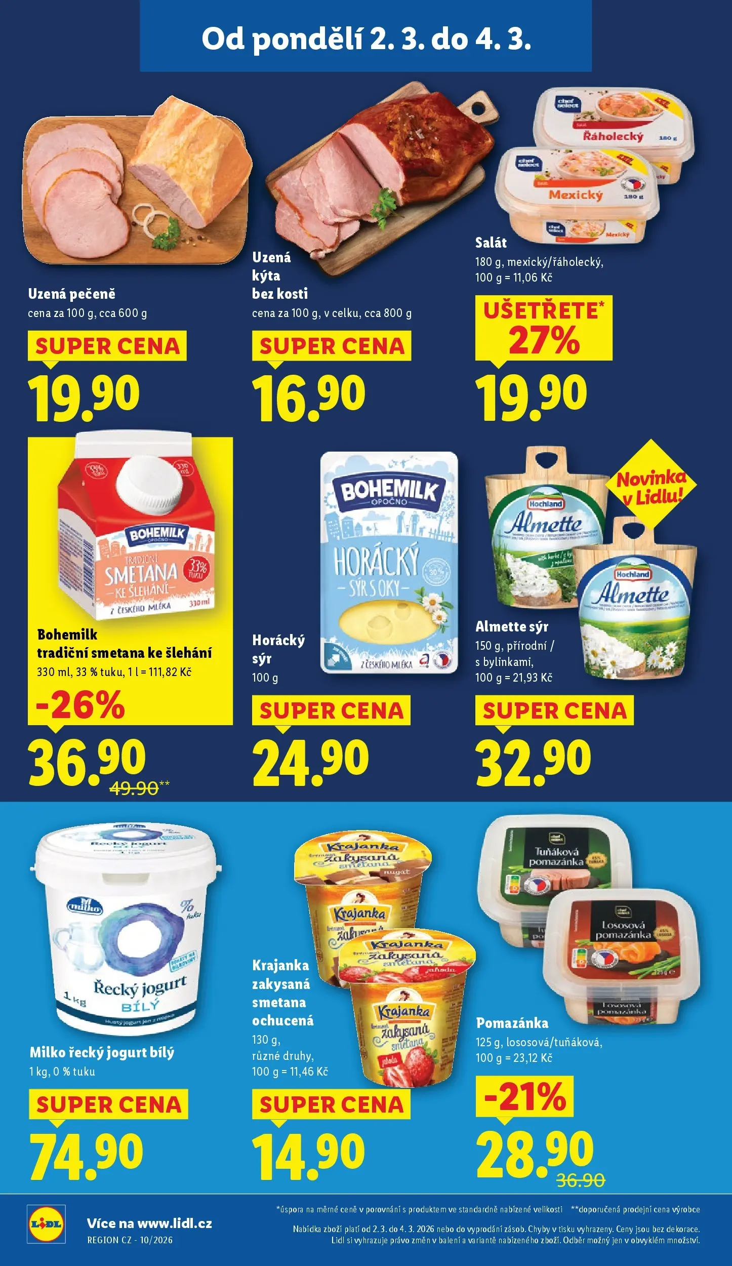 Lidl leták od 01.03.2026 - Nový akční leták | Strana: 24 | Produkty: Jogurt, Smetana, Uzená kýta, Pomazánka