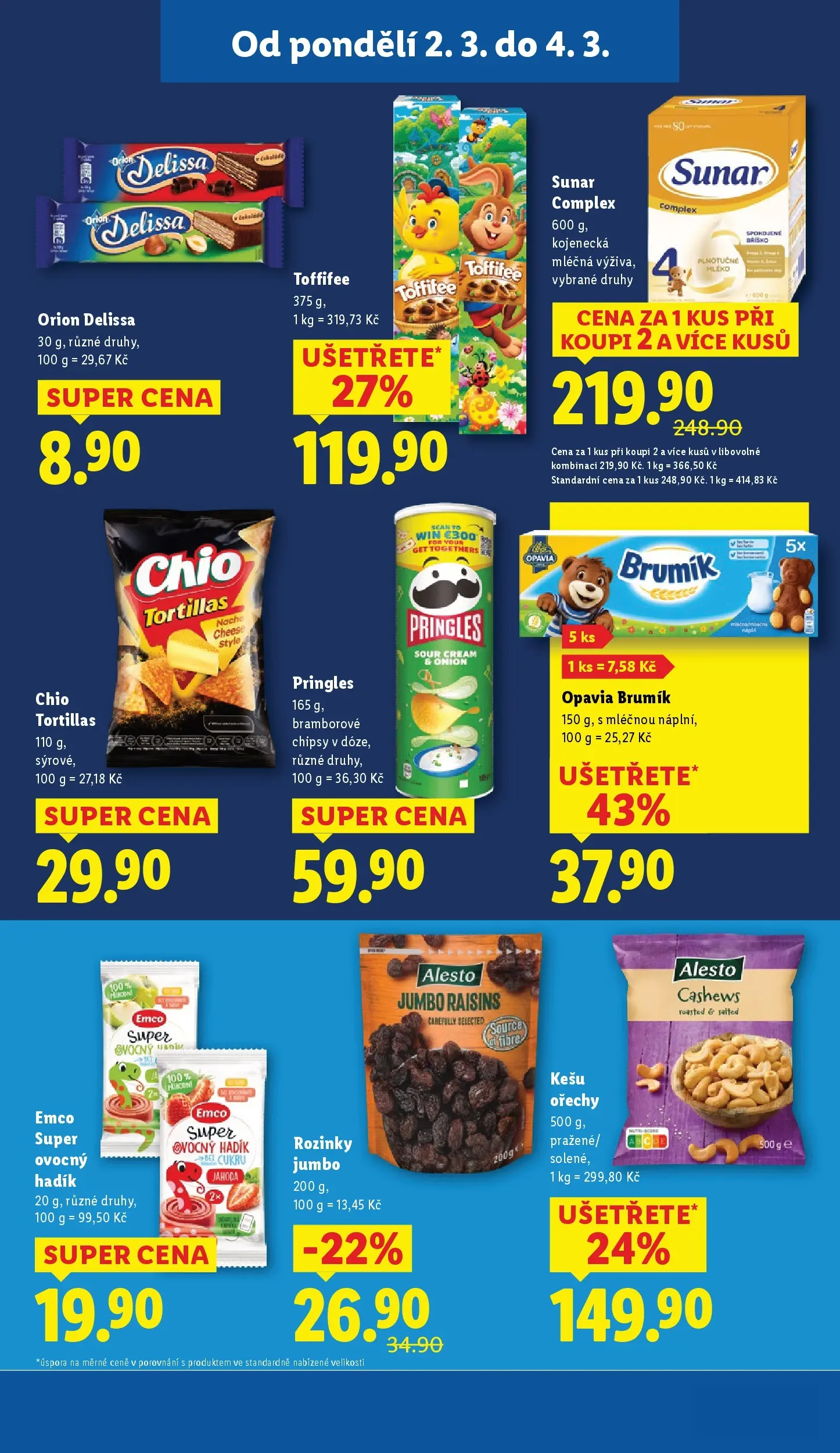 Lidl leták od 01.03.2026 - Nový akční leták | Strana: 25 | Produkty: Kešu ořechy, Mléko, Plnotučné mléko, Chipsy