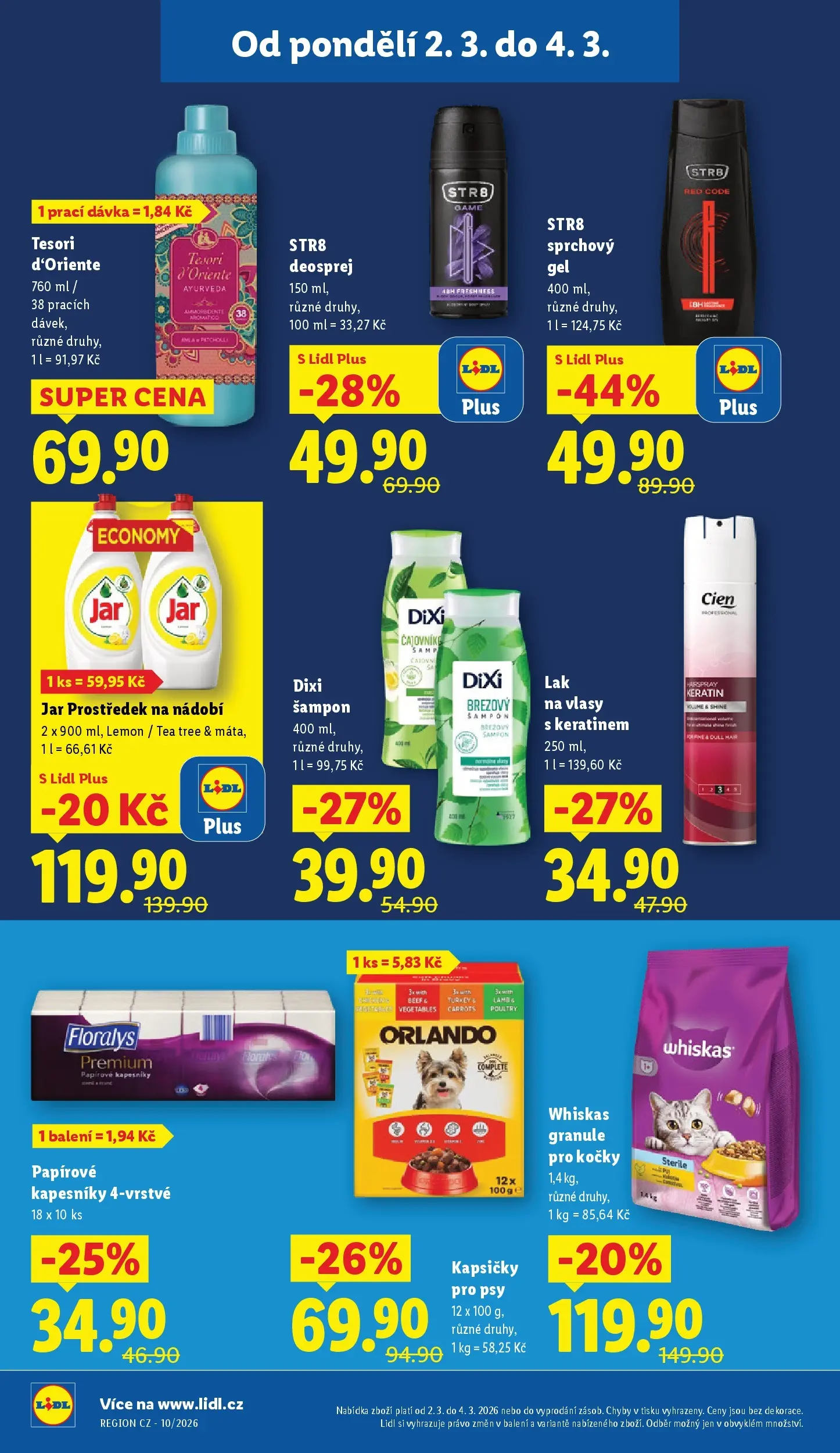 Lidl leták od 01.03.2026 - Nový akční leták | Strana: 30 | Produkty: Whiskas, Cien, Papírové kapesníky, Lak na vlasy