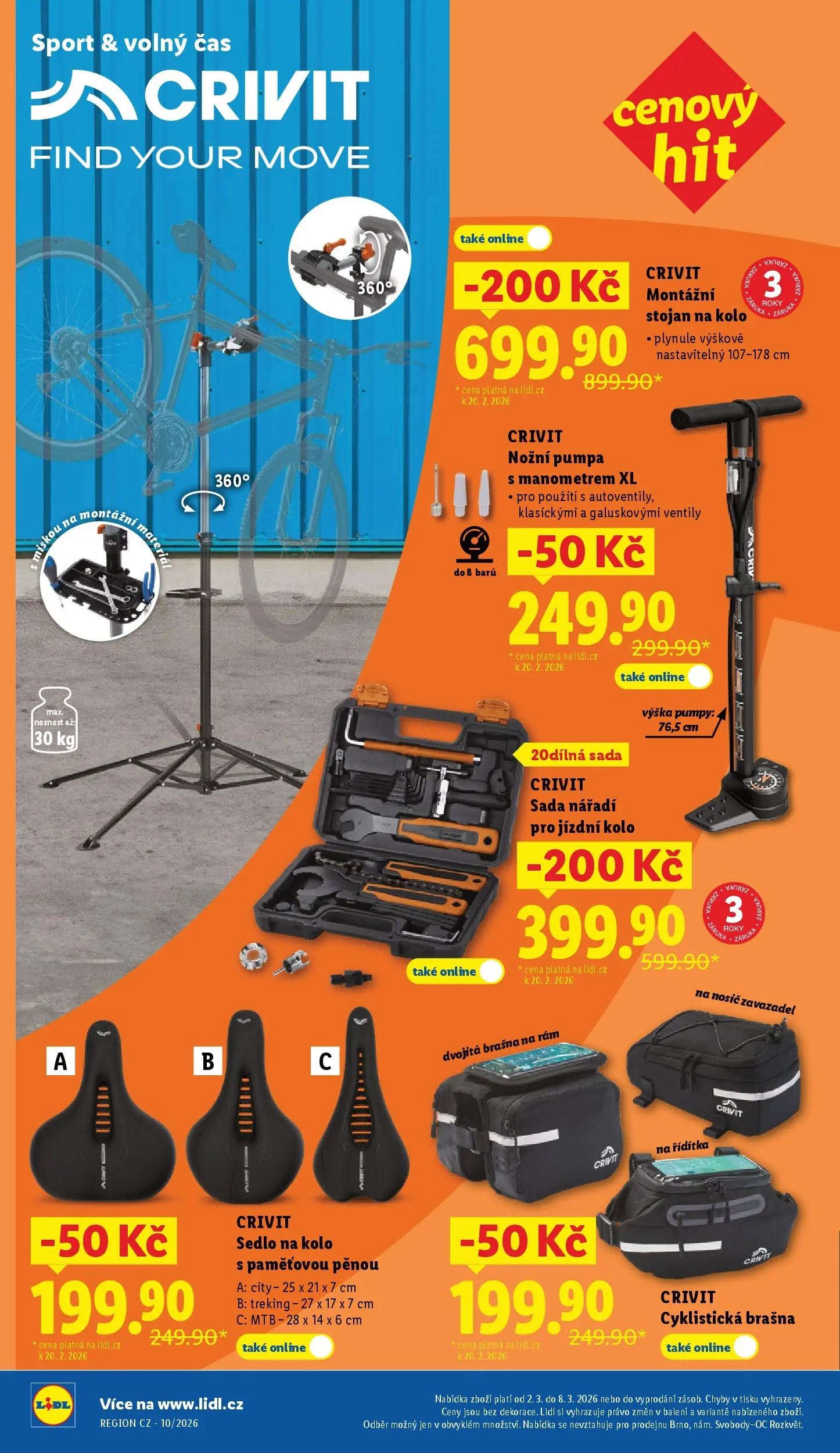 Lidl leták od 01.03.2026 - Nový akční leták | Strana: 34 | Produkty: Kolo, Nářadí, Pumpa, Stojan na kolo