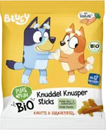 dm drogerie markt PURE & FUN Babysnack Knuddel Knusper Sticks Karotte & S&uuml;&szlig;kartoffel ab 12 Monaten
