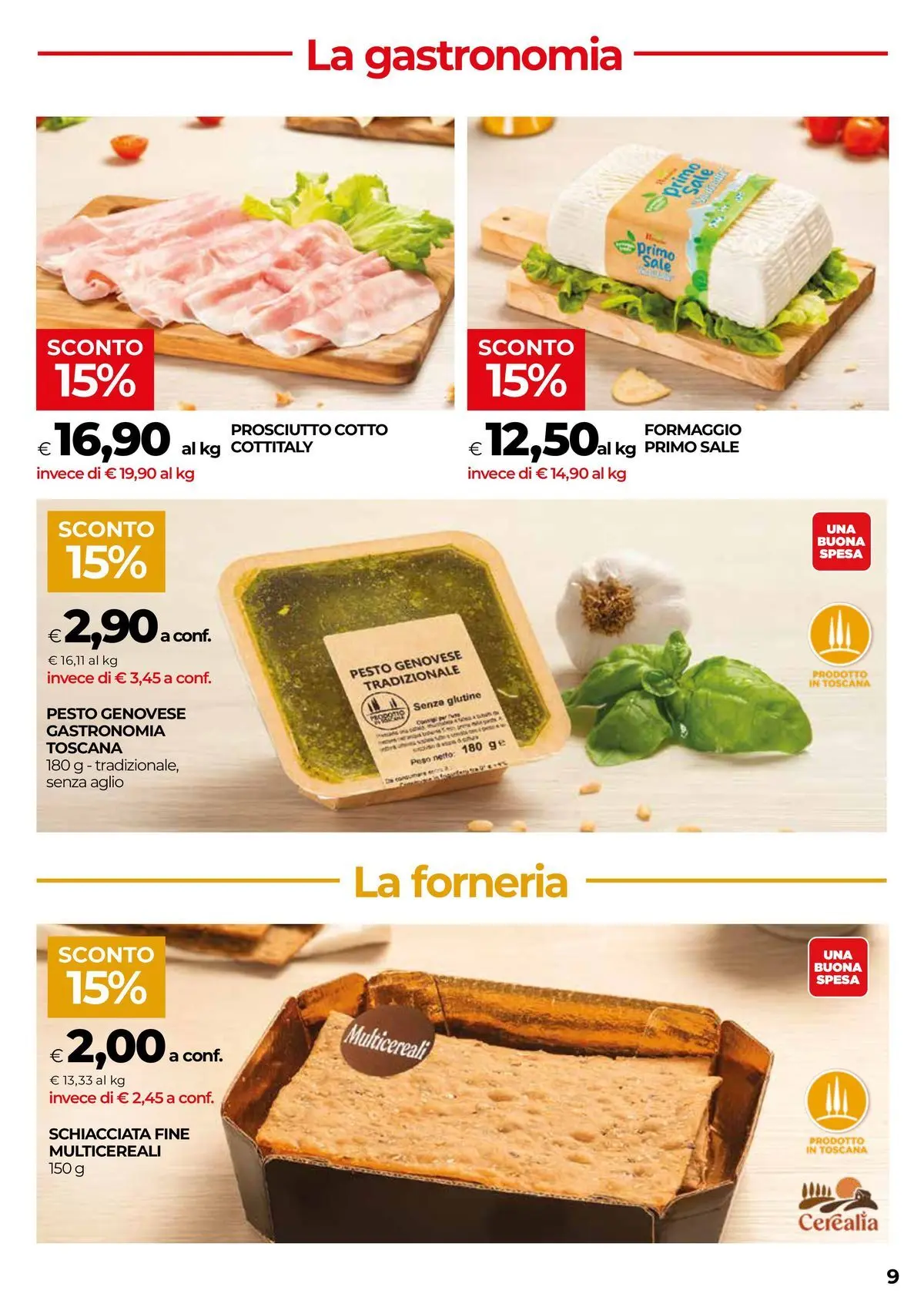 Volantino COOP Anteprima dal ﻿05/03/2026 > NUOVO Promozioni | Pagina: 9 | Prodotti: Prosciutto Cotto, Sale, Prosciutto, Pesto