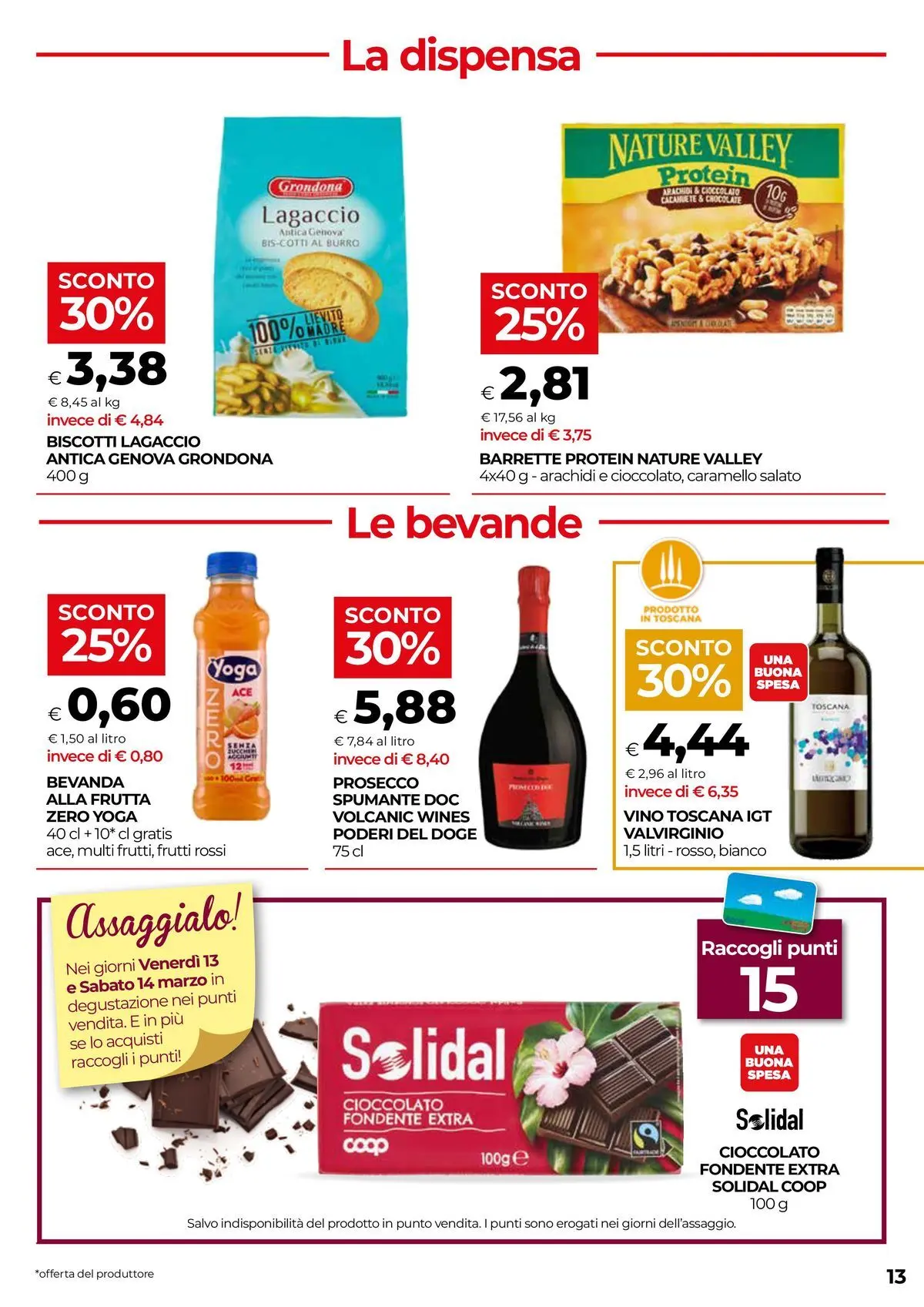 Volantino COOP Anteprima dal ﻿05/03/2026 > NUOVO Promozioni | Pagina: 13 | Prodotti: Cioccolato, Biscotti, Prosecco, Vino