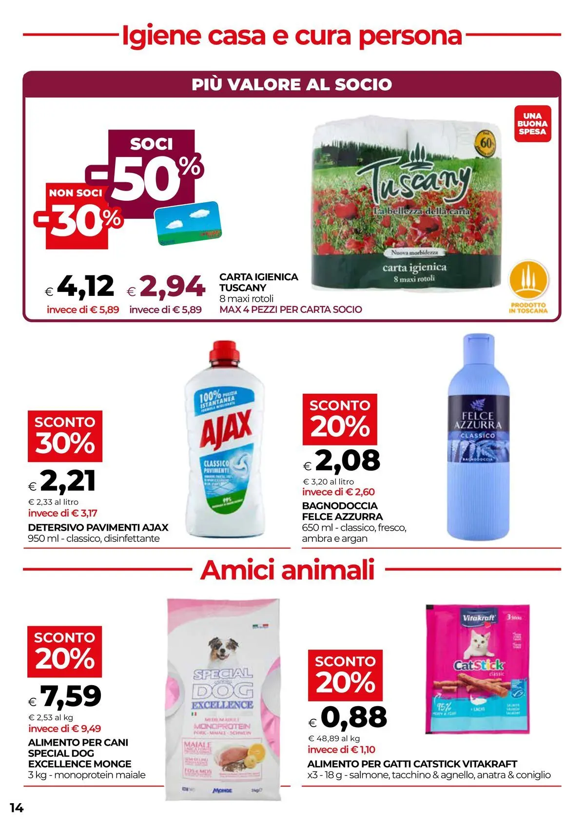 Volantino COOP Anteprima dal ﻿05/03/2026 > NUOVO Promozioni | Pagina: 14 | Prodotti: Carta igienica, Maiale, Tacchino