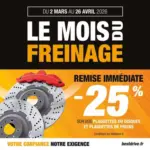 Bestdrive LE MOIS DU FREINAGE | 25% DE REMISE IMMEDIATE SUR LES DISQUES ET/OU PLAQUETTES - au 26.04.2026