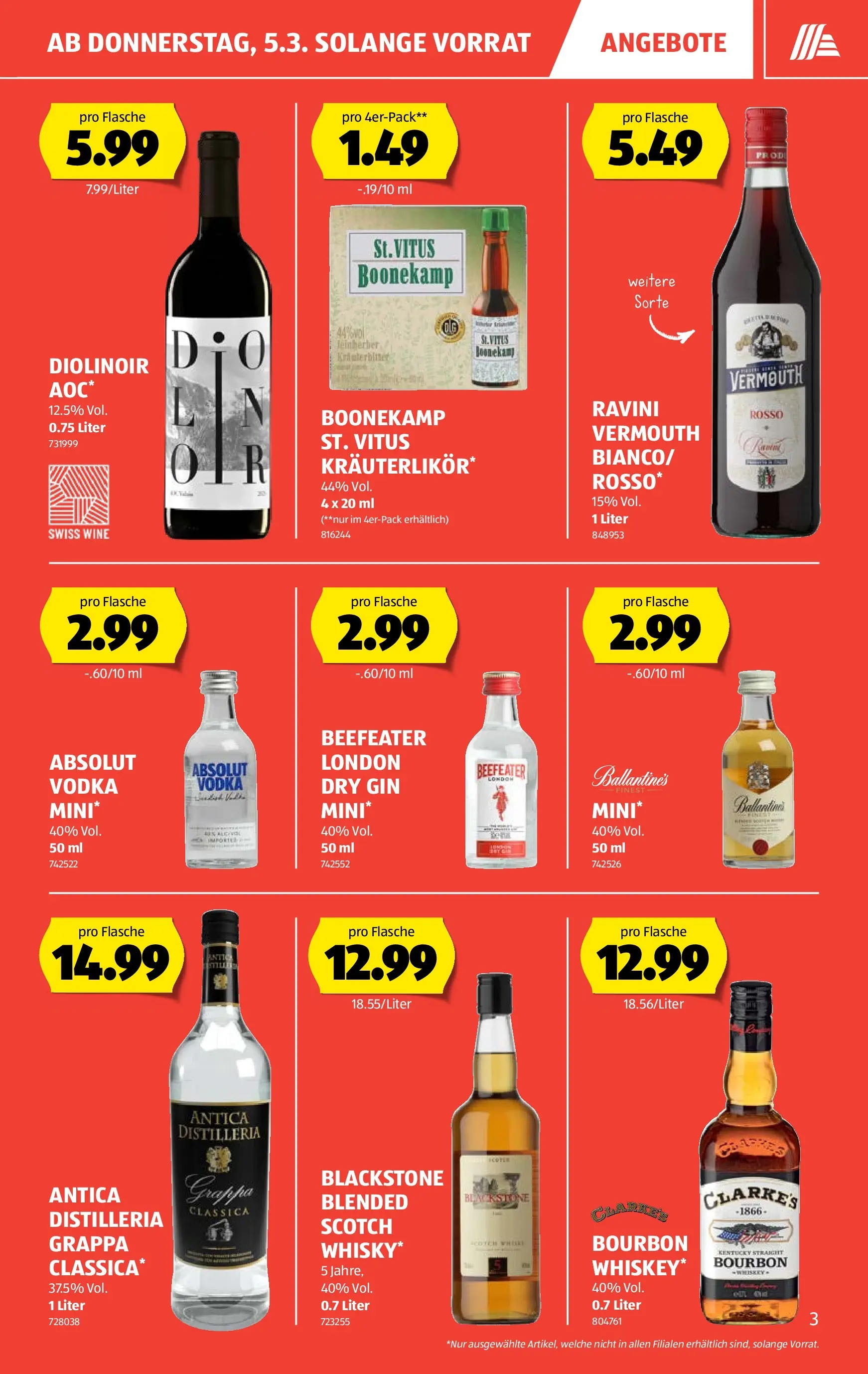 Aldi Aktionen (03.03.2026 - 11.03.2026) - Prospekt | Seite: 3 | Produkte: Bourbon, Gin