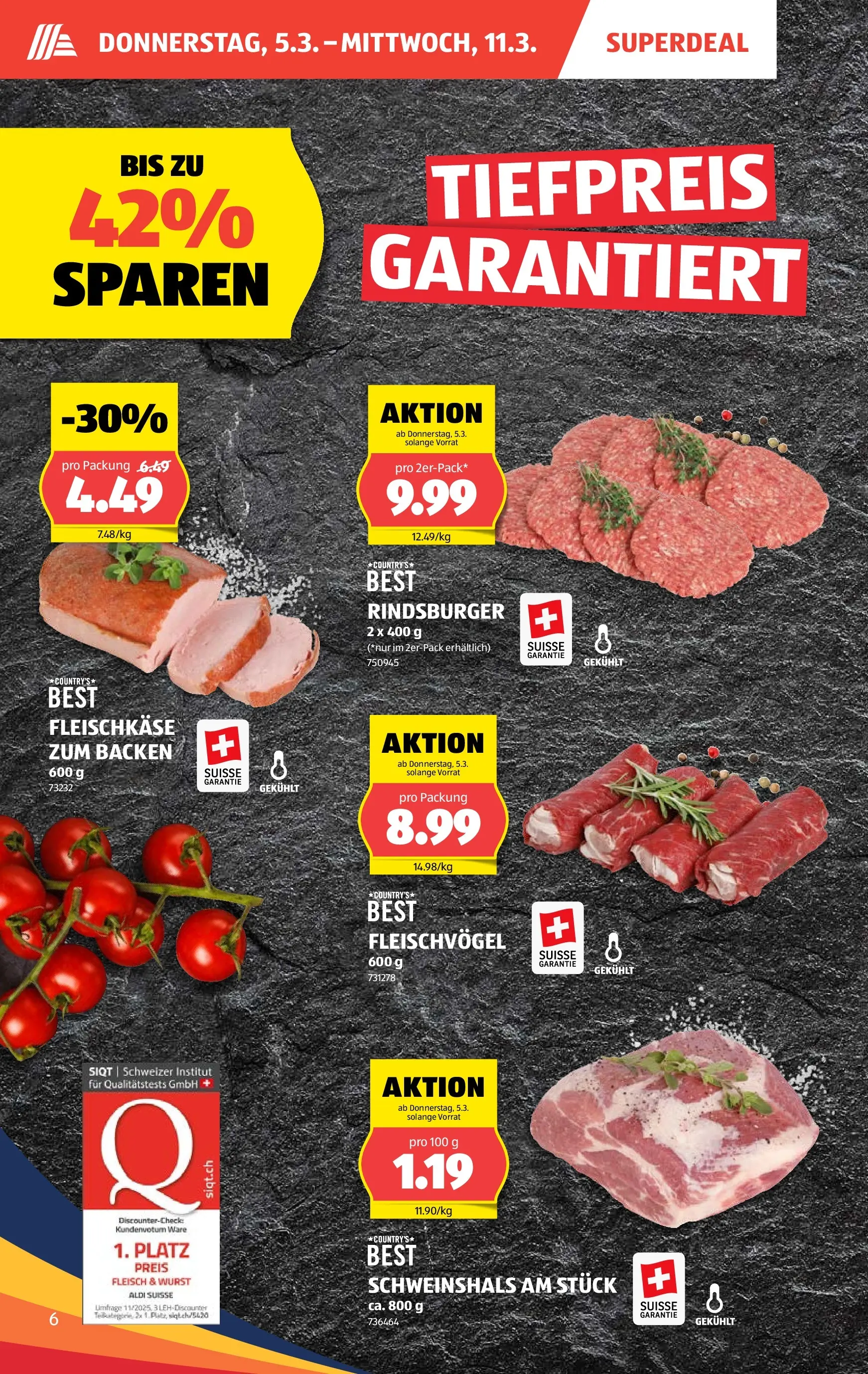 Aldi Aktionen (03.03.2026 - 11.03.2026) - Prospekt | Seite: 6 | Produkte: Wurst