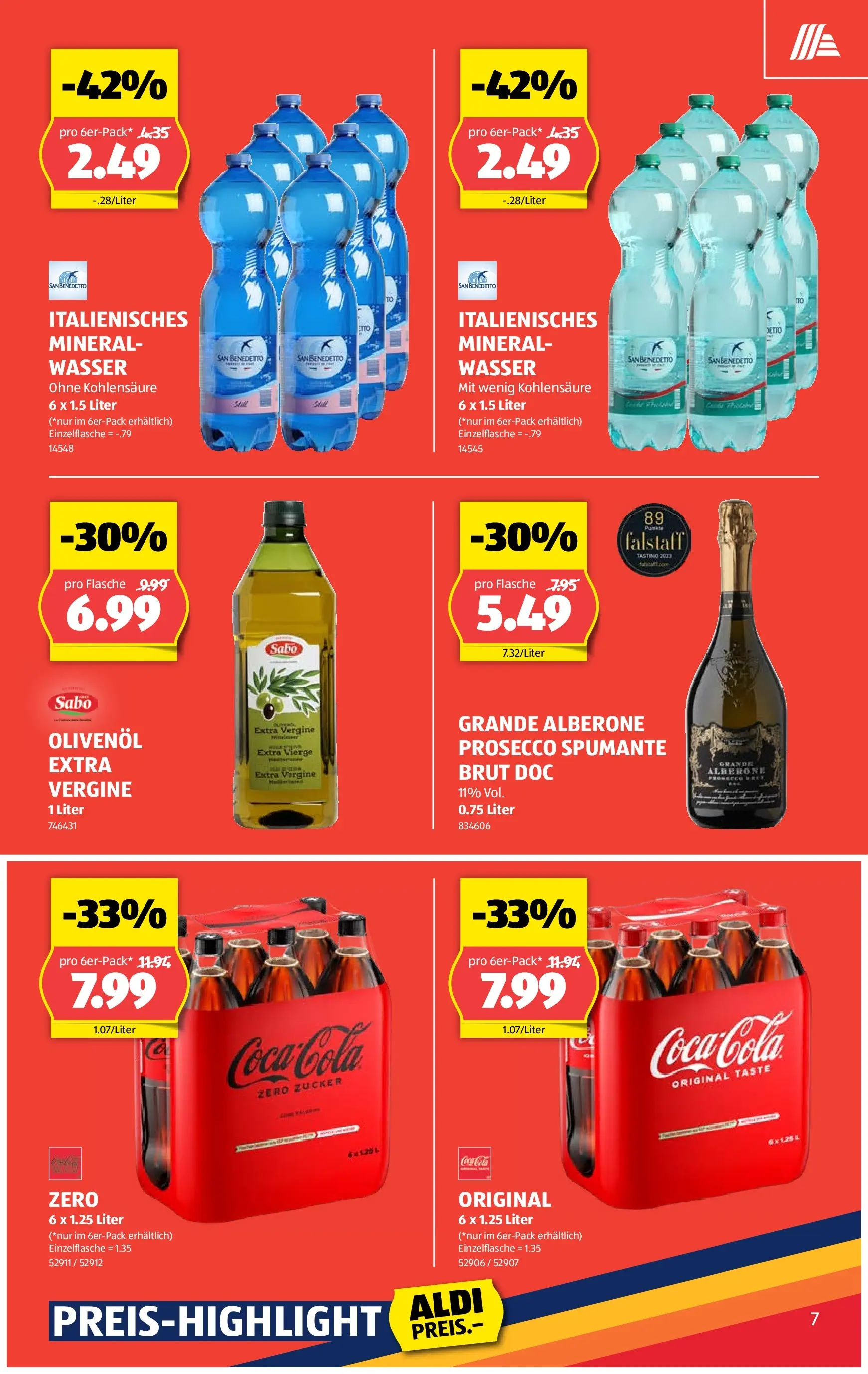 Aldi Aktionen (03.03.2026 - 11.03.2026) - Prospekt | Seite: 7 | Produkte: Coca Cola, Wasser, Zucker