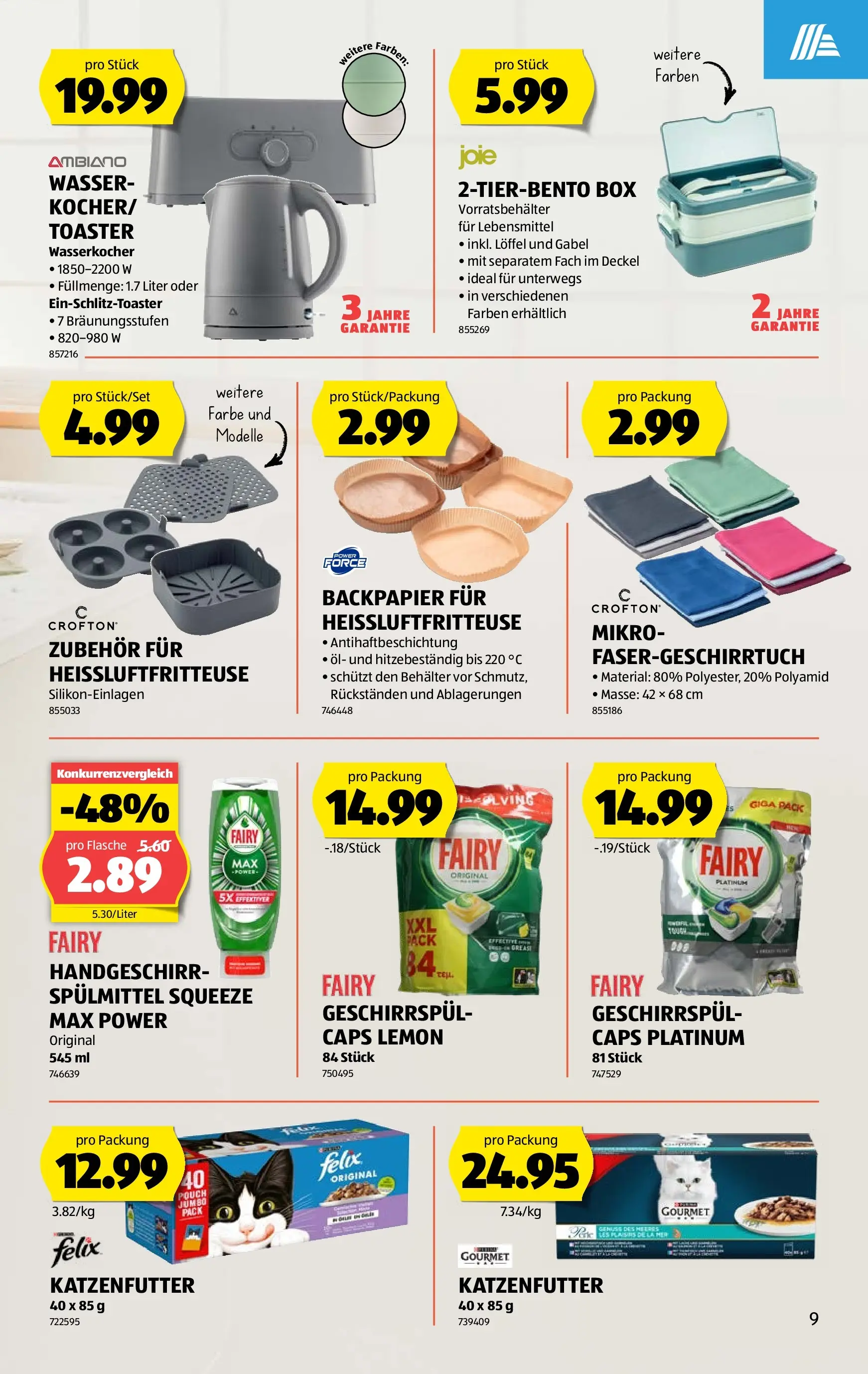 Aldi Aktionen (03.03.2026 - 11.03.2026) - Prospekt | Seite: 9 | Produkte: Öl, Wasser, Wasserkocher, Heißluftfritteuse