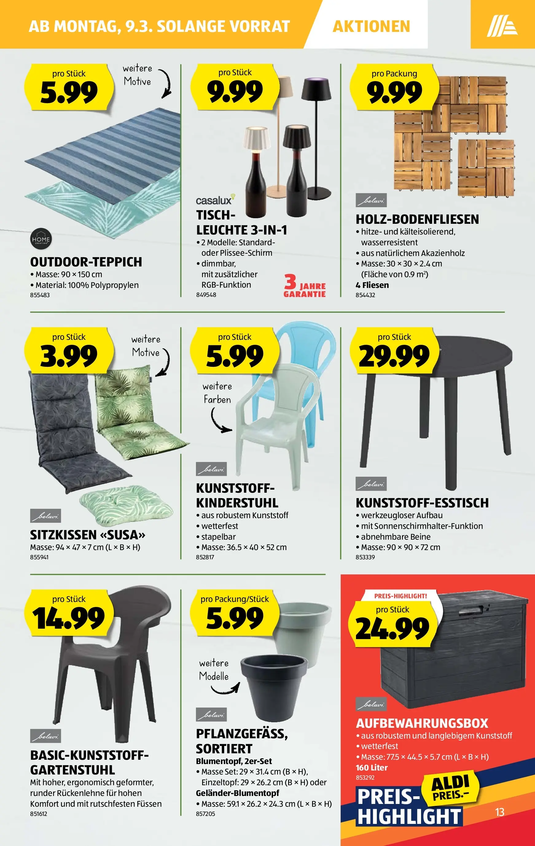Aldi Aktionen (03.03.2026 - 11.03.2026) - Prospekt | Seite: 13 | Produkte: Tisch